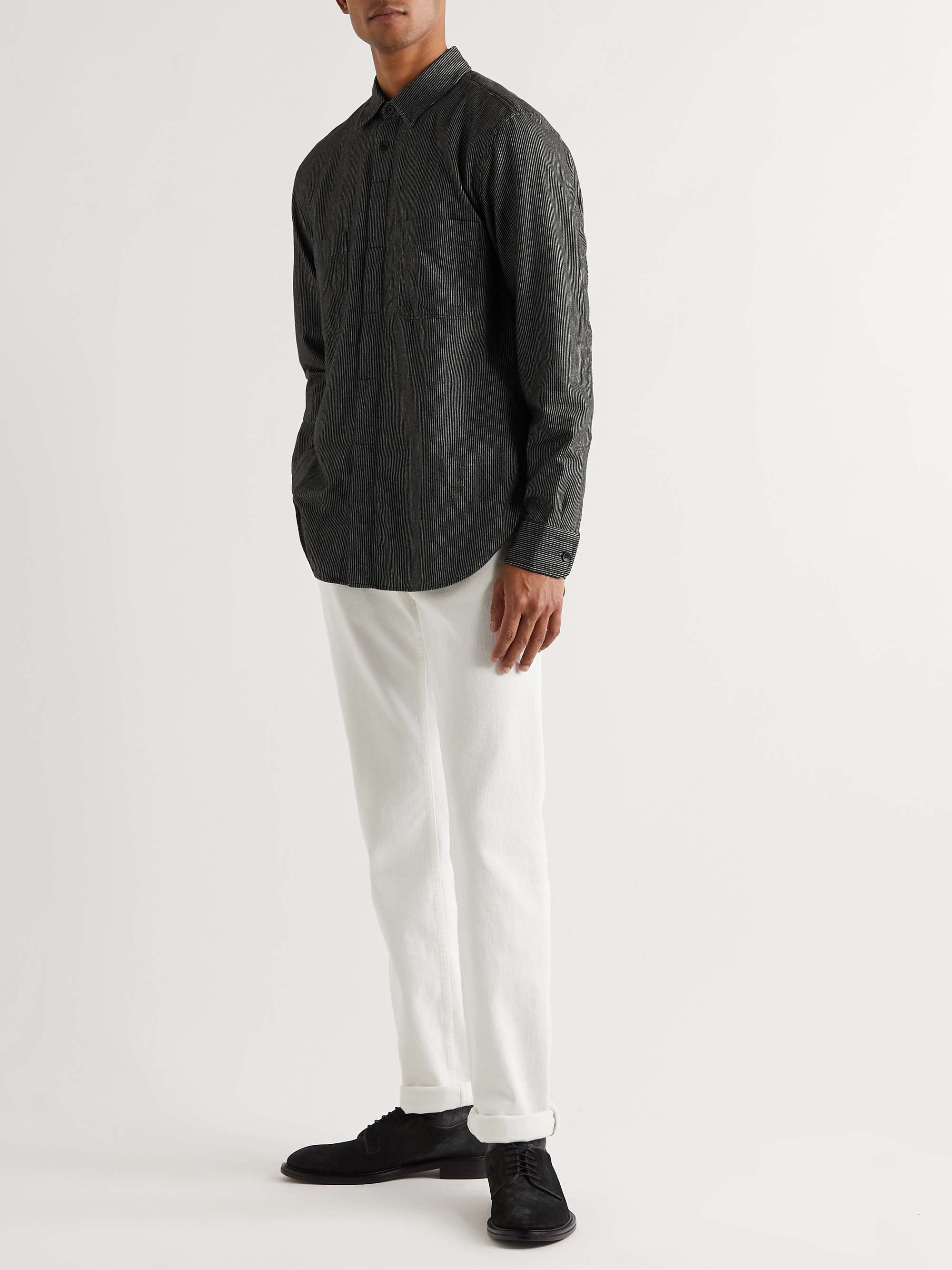 MR P. Pinstriped Cotton-Flannel Shirt