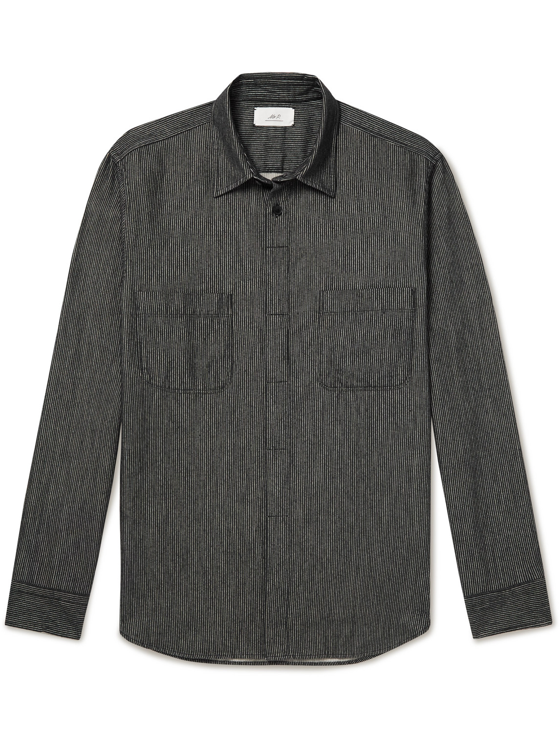 Pinstriped Cotton-Flannel Shirt