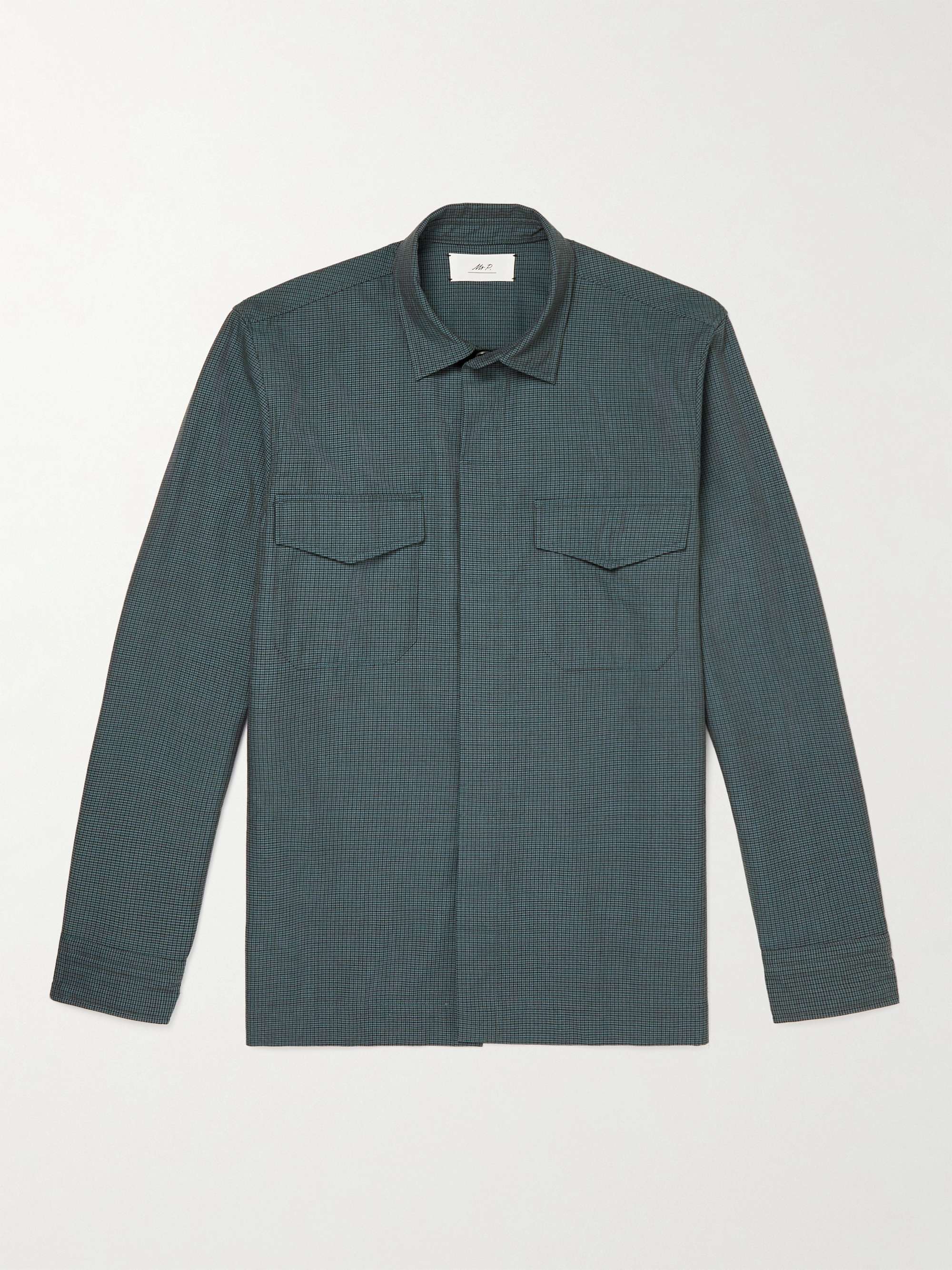 MR P. Puppytooth Virgin Wool and Cotton-Blend Overshirt