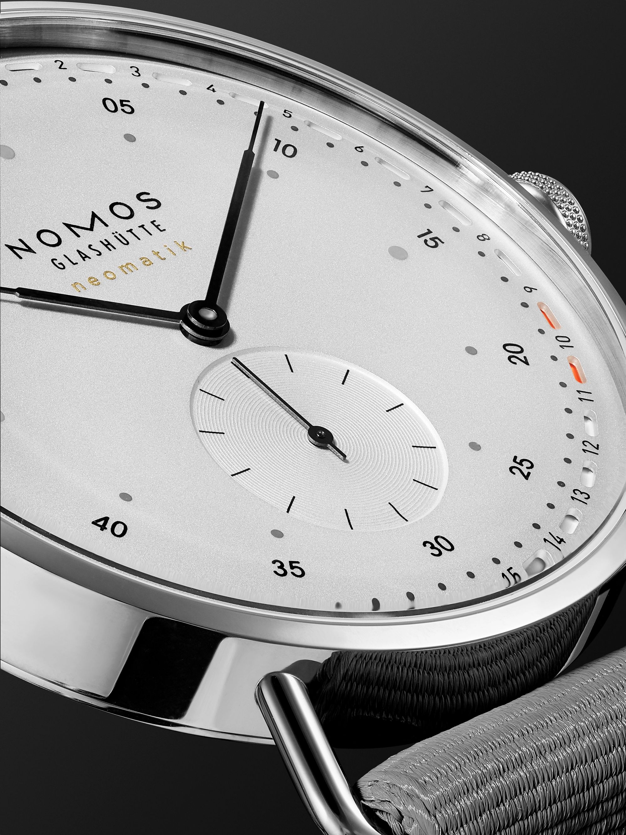 NOMOS GLASHÜTTE Metro Neomatik 41 Automatic 40.5mm Stainless Steel and Webbing Watch, Ref. No. 1165