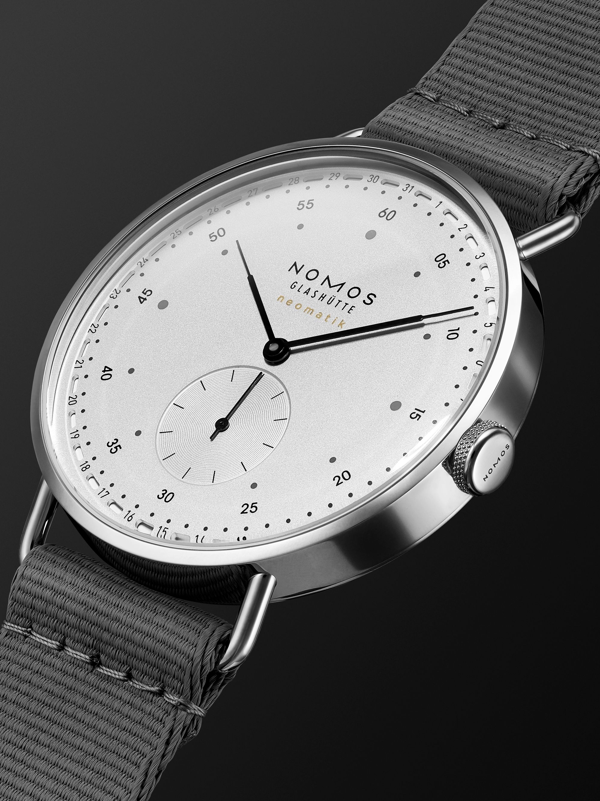 NOMOS GLASHÜTTE Metro Neomatik 41 Automatic 40.5mm Stainless Steel and Webbing Watch, Ref. No. 1165