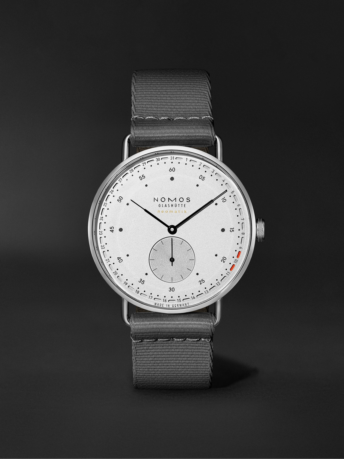 NOMOS Glashütte Metro Neomatik 41 Automatic 40.5mm Stainless Steel and Webbing Watch, Ref. No. 1165 - Men
