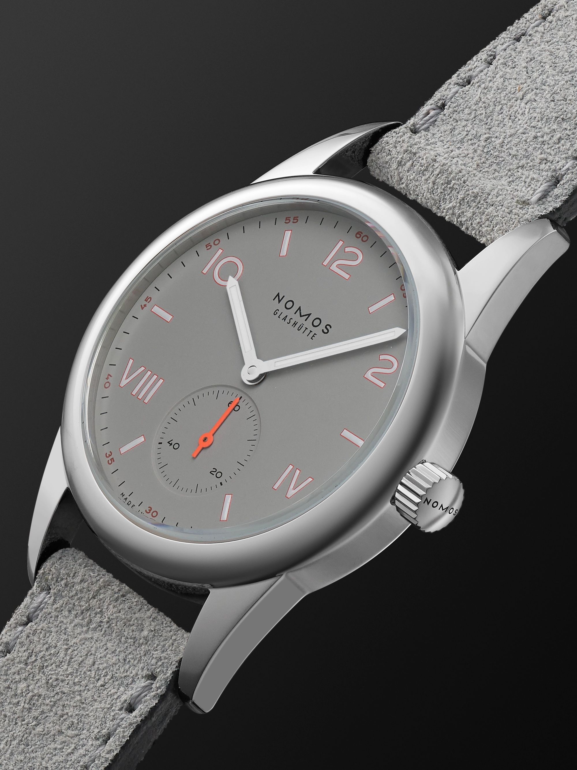 NOMOS GLASHÜTTE Club Campus Hand-Wound 36mm Stainless Steel and Leather Watch, Ref. No. 712