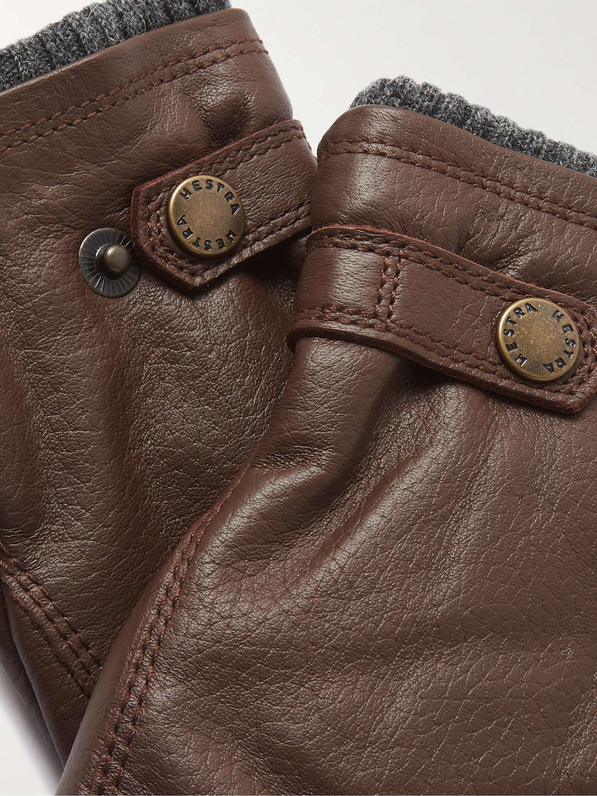 HESTRA Birger PrimaLoft Fleece-Lined Full-Grain Leather Gloves