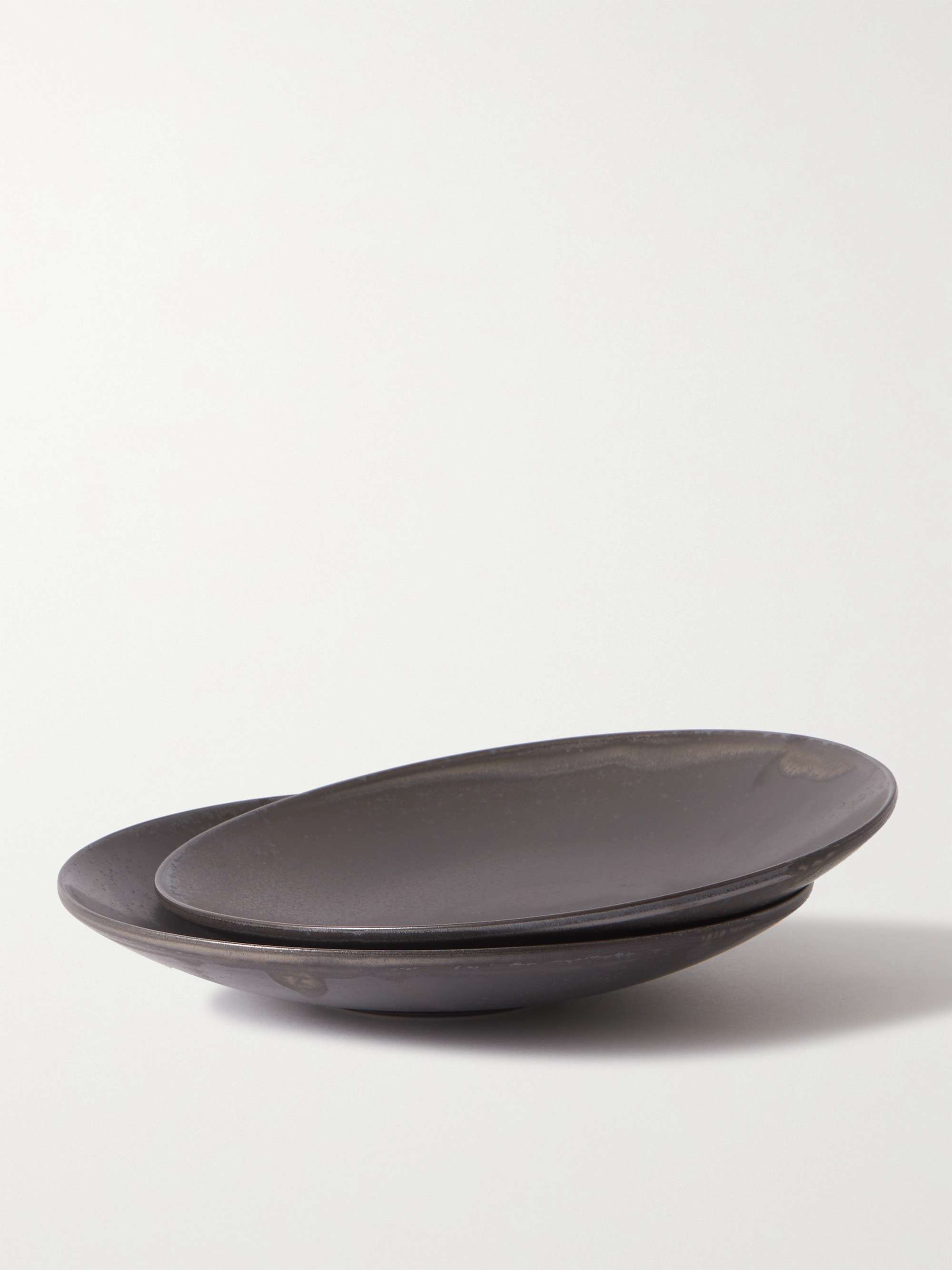 BY JAPAN + SyuRo Set of Two Medium Stoneware Plates