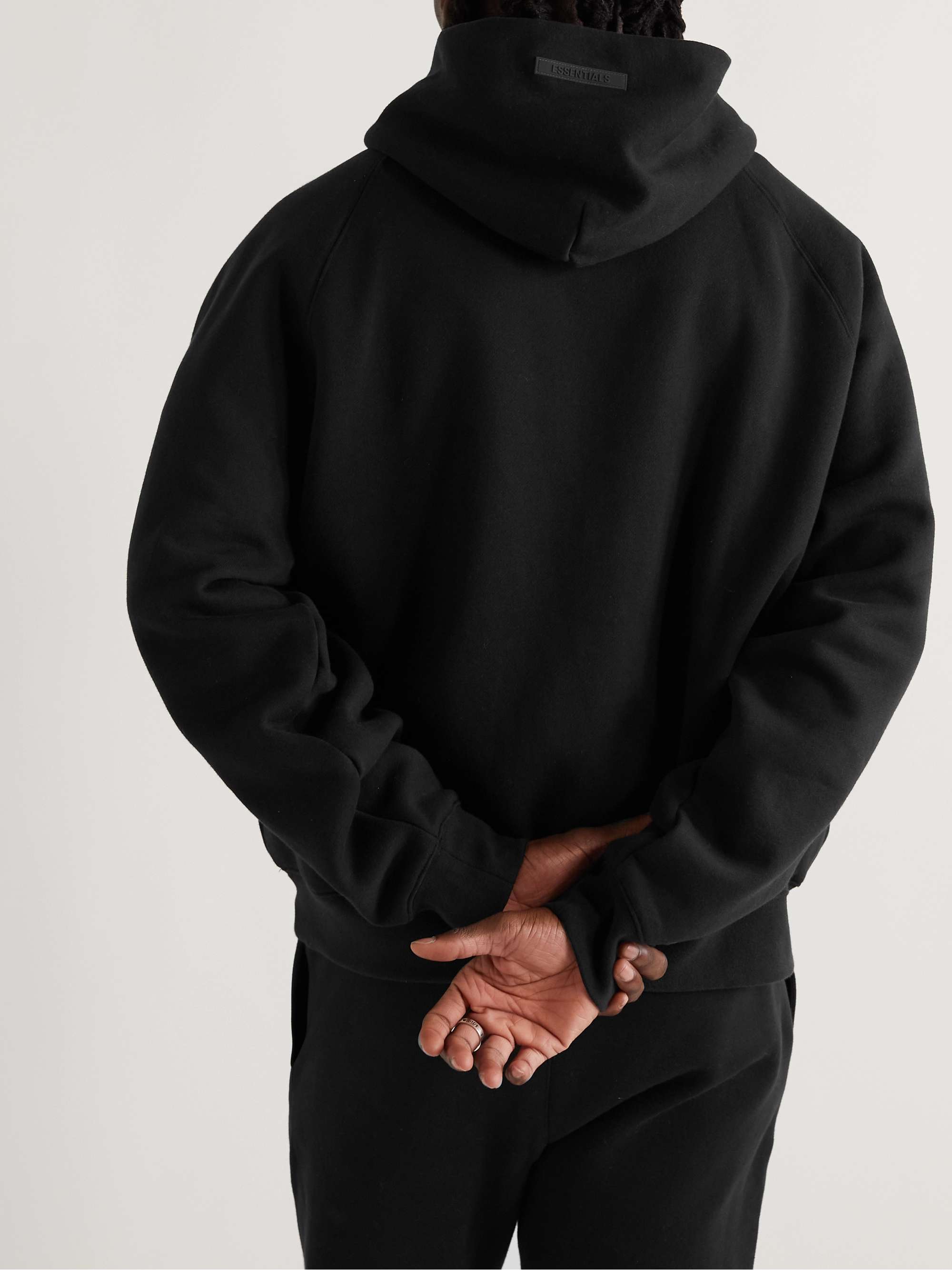 FEAR OF GOD ESSENTIALS Logo-Print Cotton-Blend Jersey Hoodie