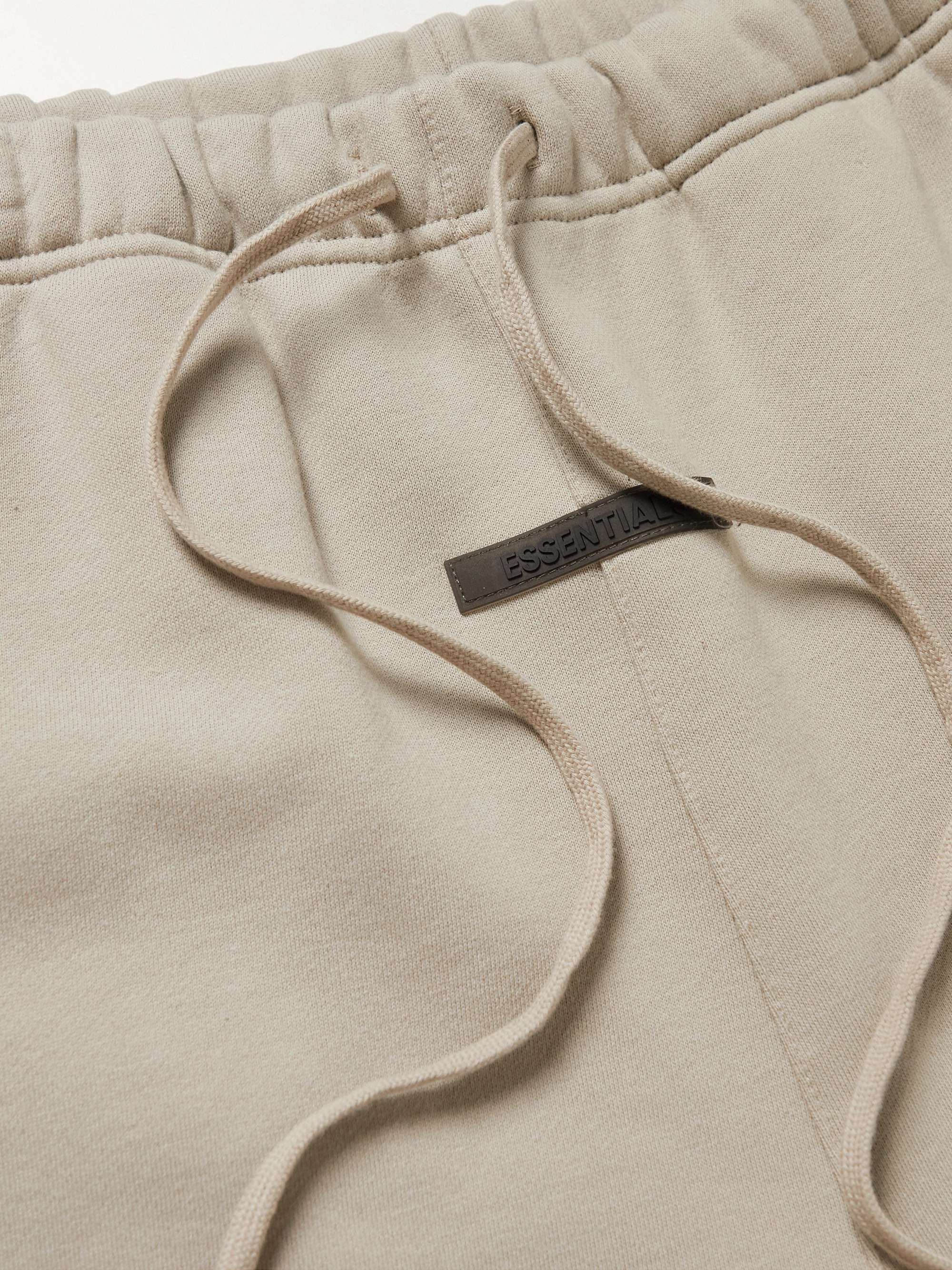FEAR OF GOD ESSENTIALS Wide-Leg Logo-Print Cotton-Blend Jersey Drawstring Shorts