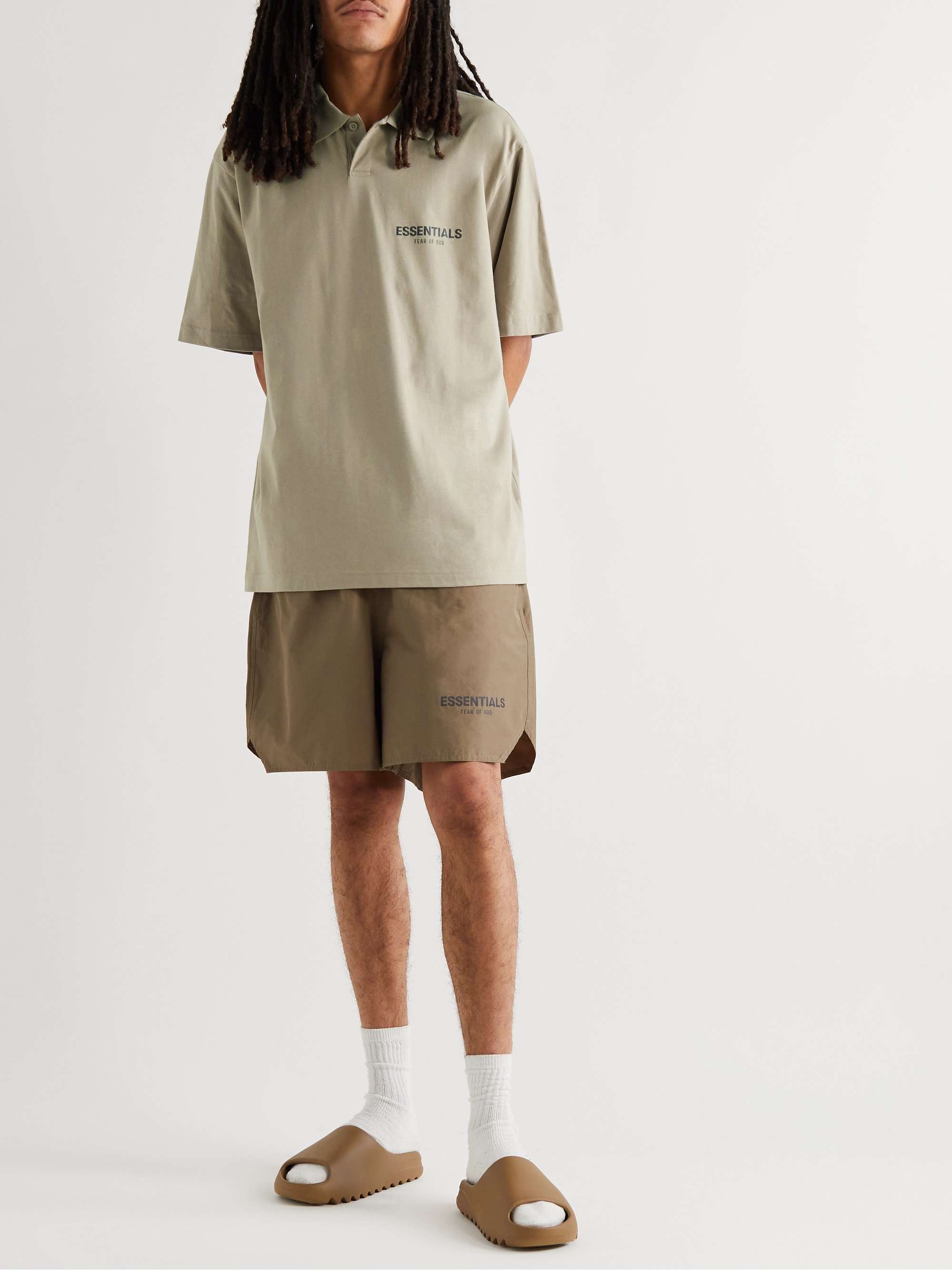 FEAR OF GOD ESSENTIALS Logo-Print Cotton-Jersey Polo Shirt