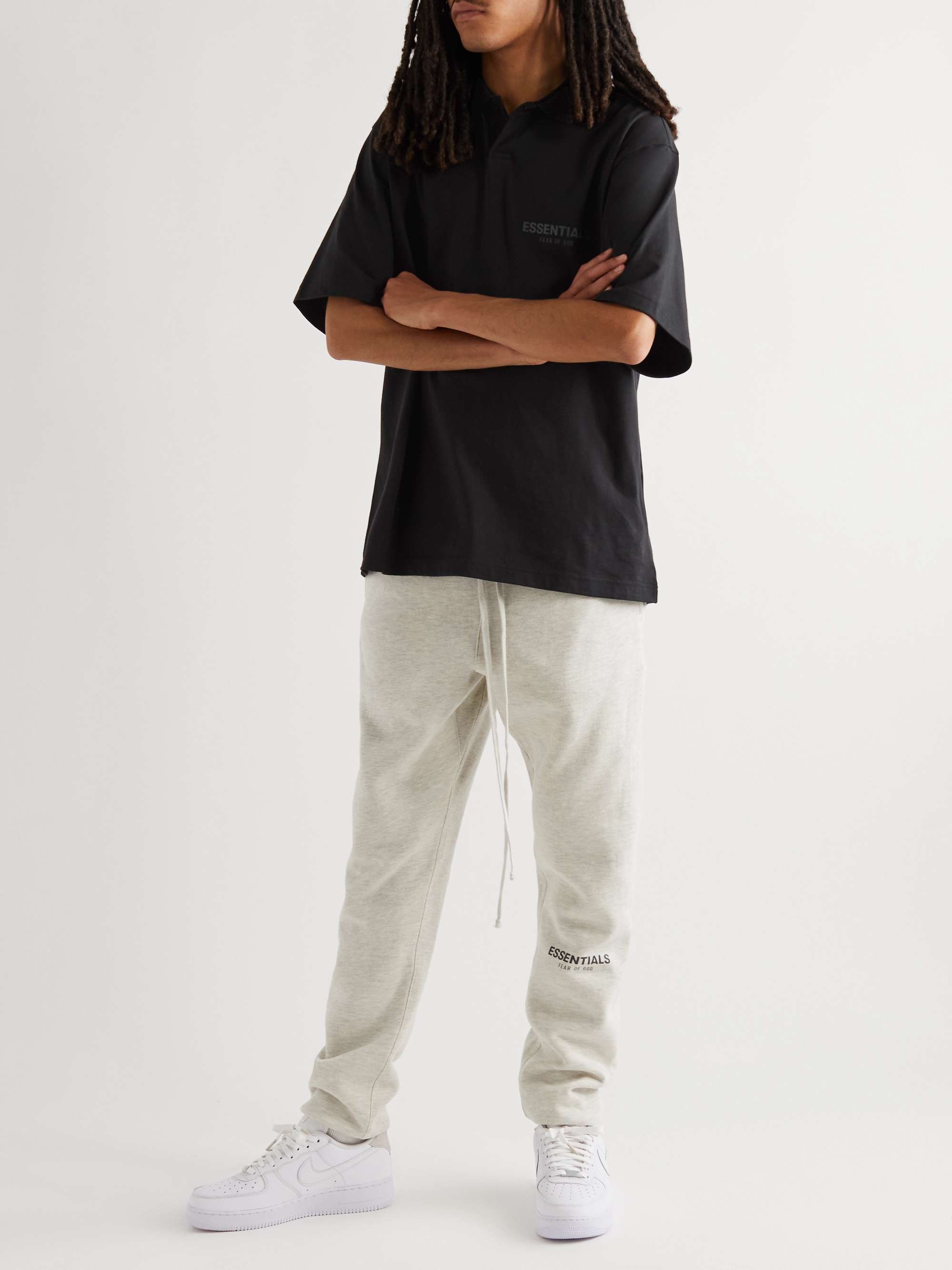 FEAR OF GOD ESSENTIALS Logo-Print Cotton-Jersey Polo Shirt