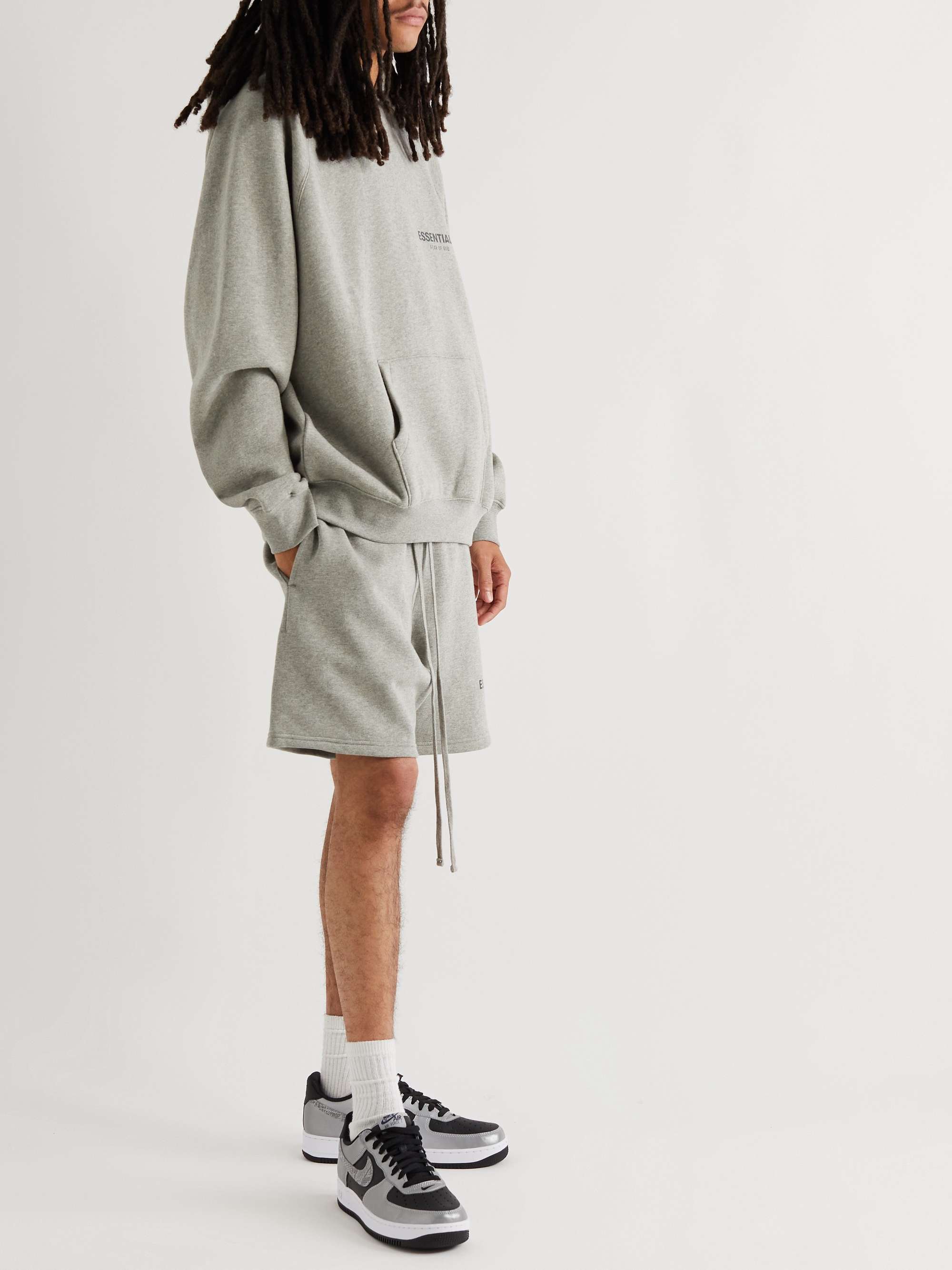FEAR OF GOD ESSENTIALS Logo-Print Cotton-Blend Jersey Hoodie
