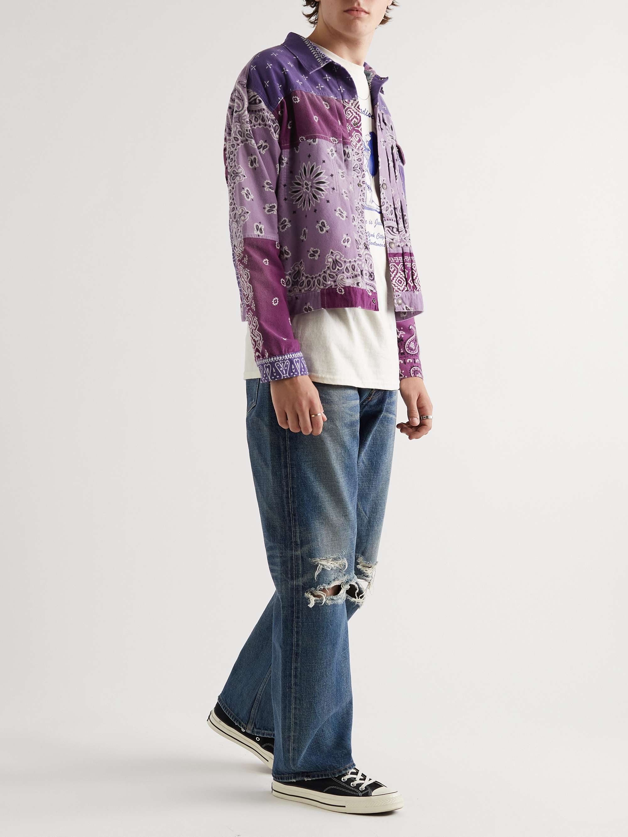 KAPITAL Slim-Fit Reversible Bandana-Print Felted Cotton Jacket