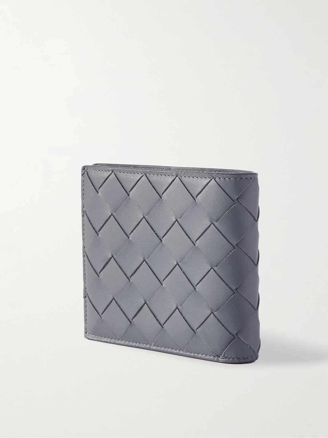 Shop Bottega Veneta Intrecciato Leather Billfold Wallet In Gray