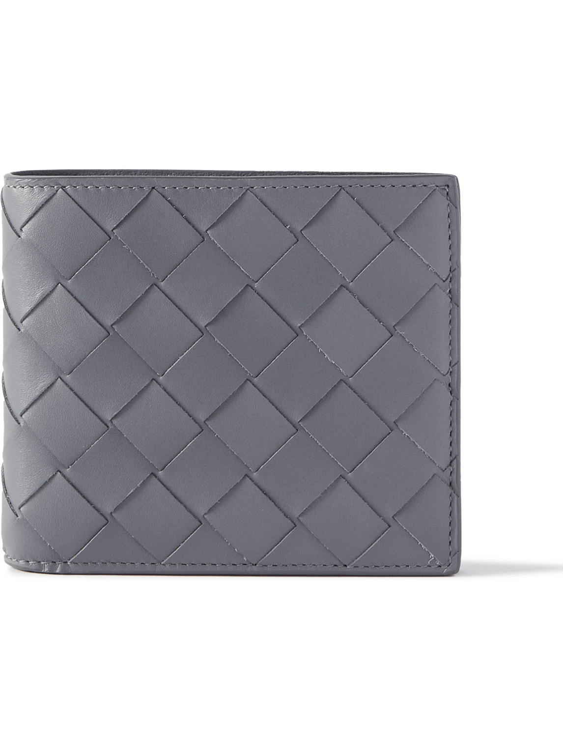 Bottega Veneta Intrecciato Leather Billfold Wallet In Thunder Silver