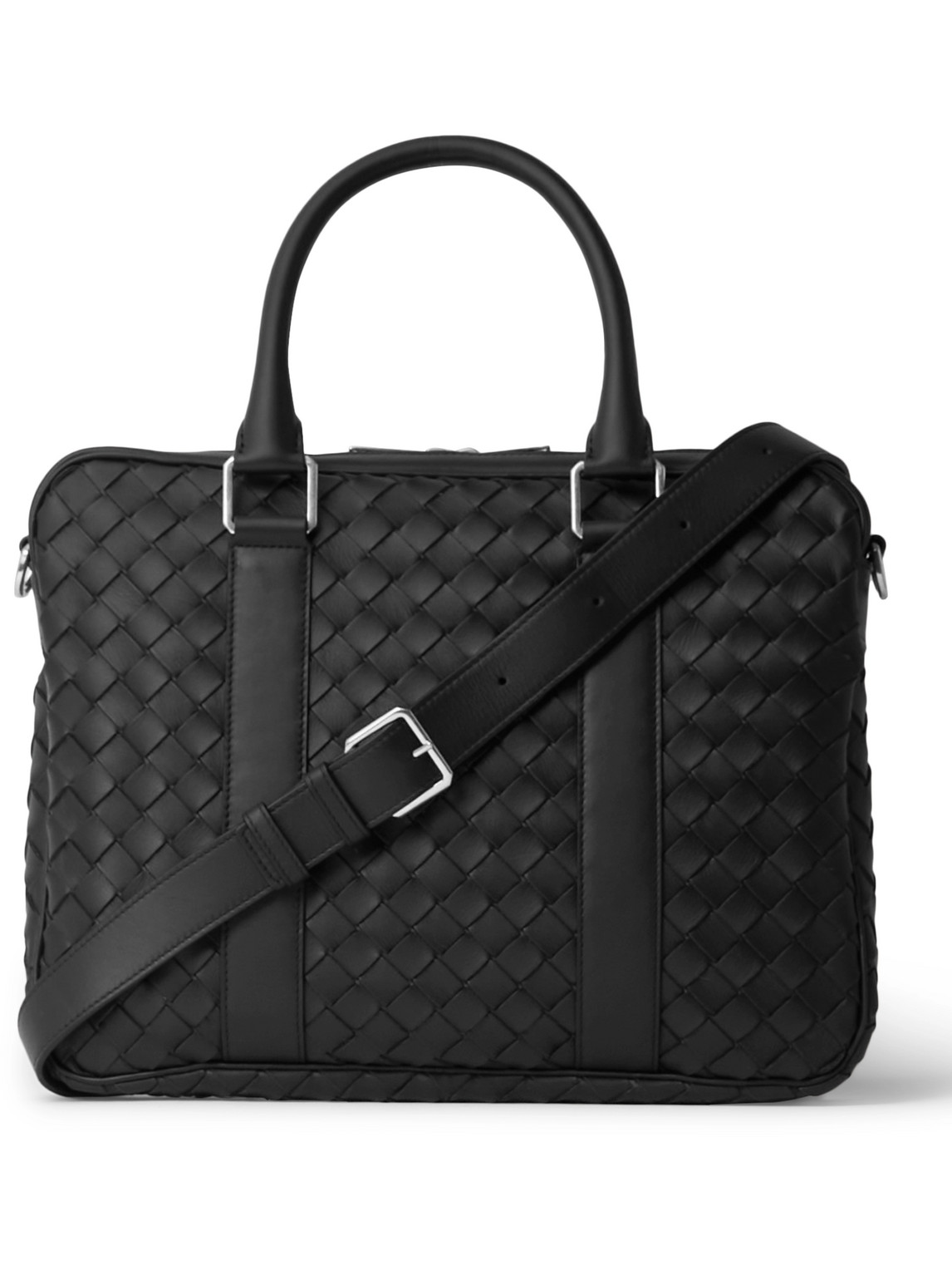 Bottega Black Classic Leather Briefcase Men'S Leather for Men