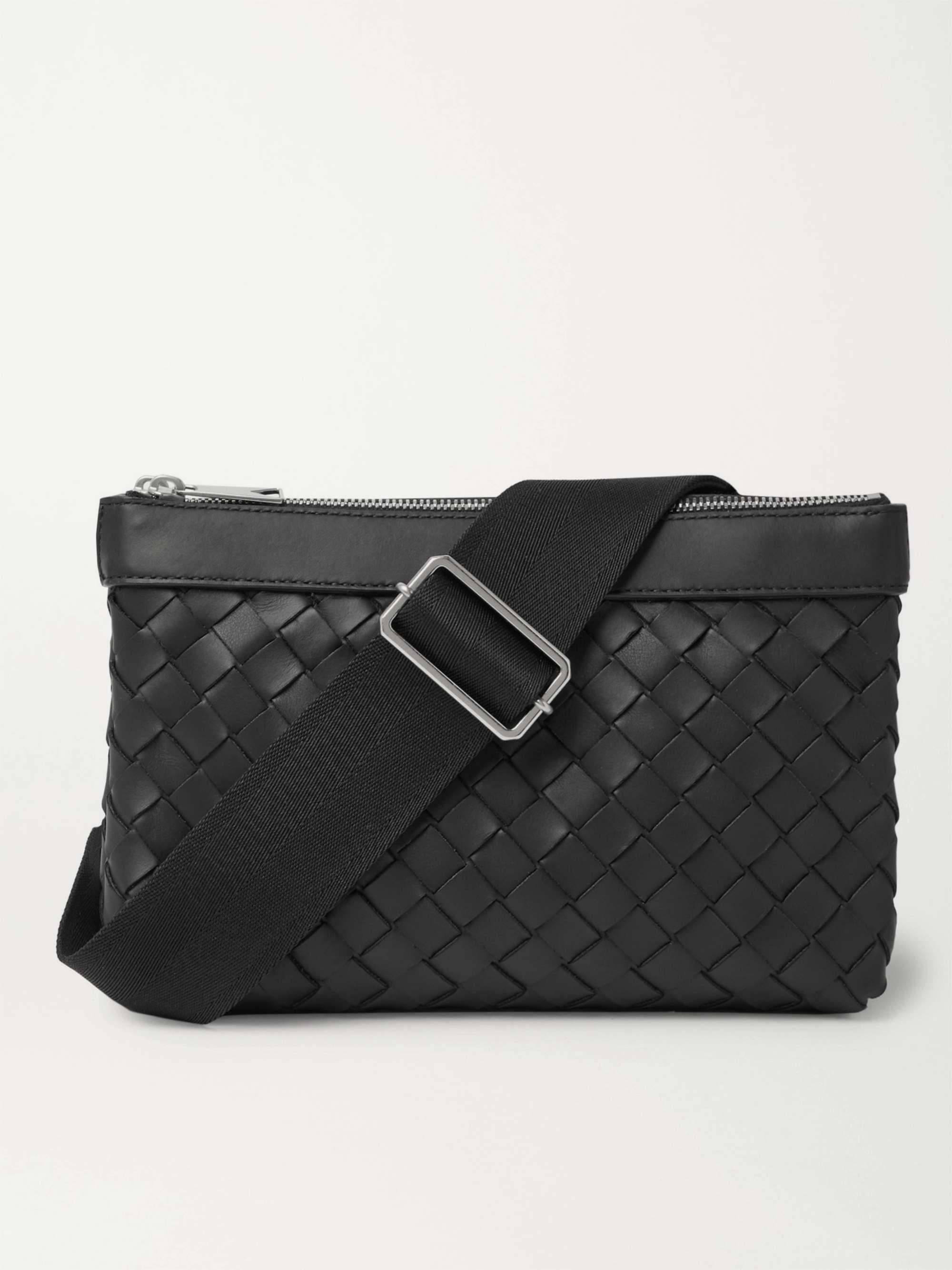 BOTTEGA VENETA Intrecciato Leather Messenger Bag for Men