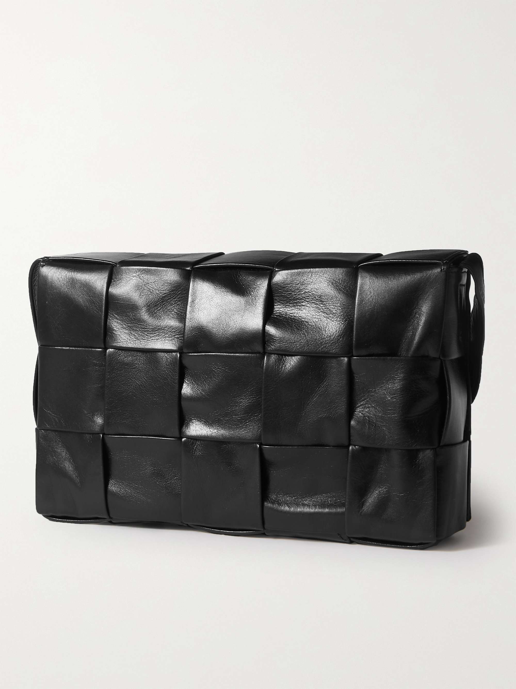 BOTTEGA VENETA Cassette Intrecciato Leather Messenger Bag