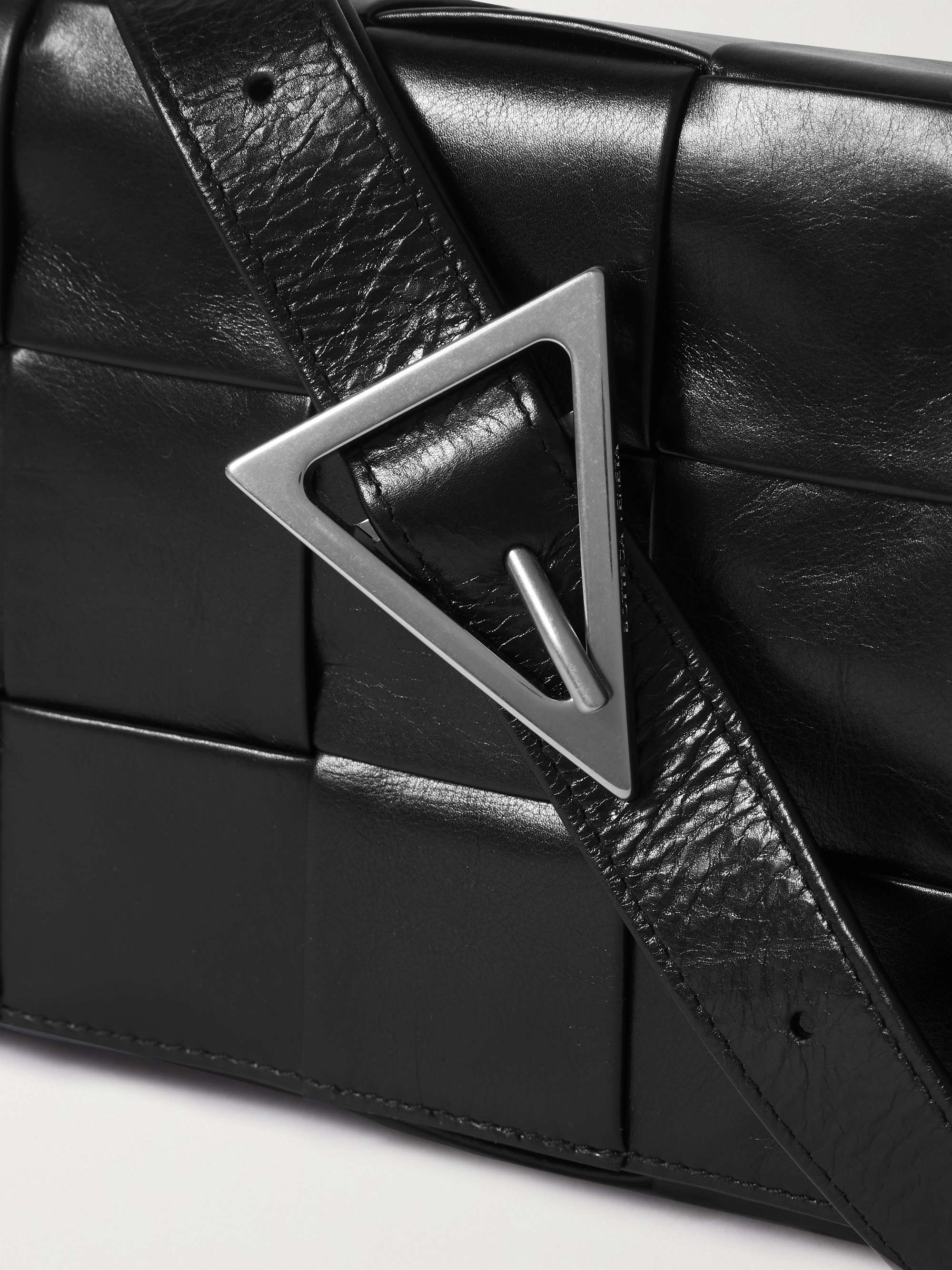 BOTTEGA VENETA Cassette Intrecciato Leather Messenger Bag