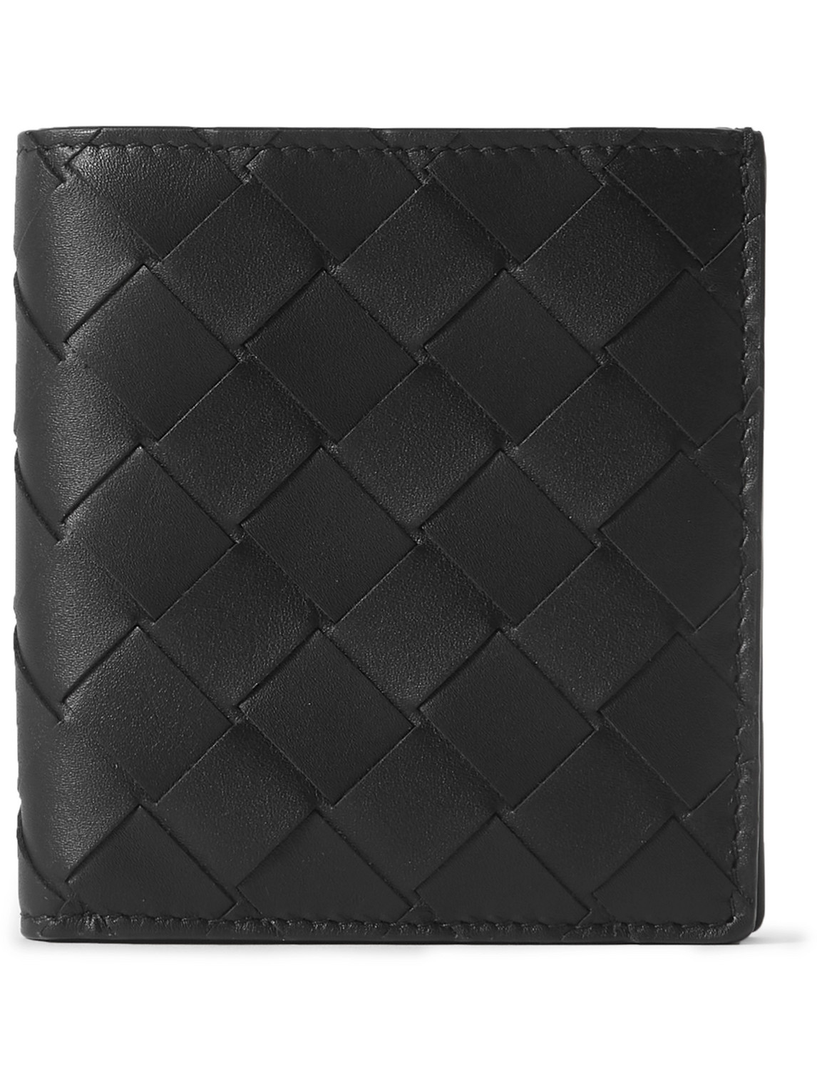 Bottega Veneta Intrecciato Leather Billfold Wallet In Black