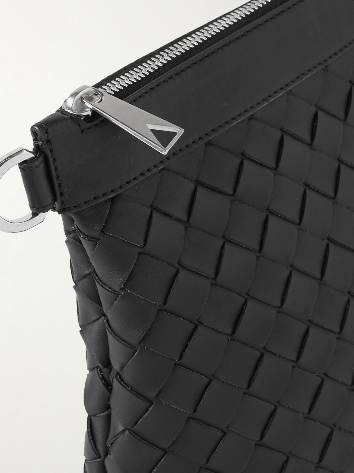 Shop Bottega Veneta Hydrology Intrecciato Leather Pouch In Black