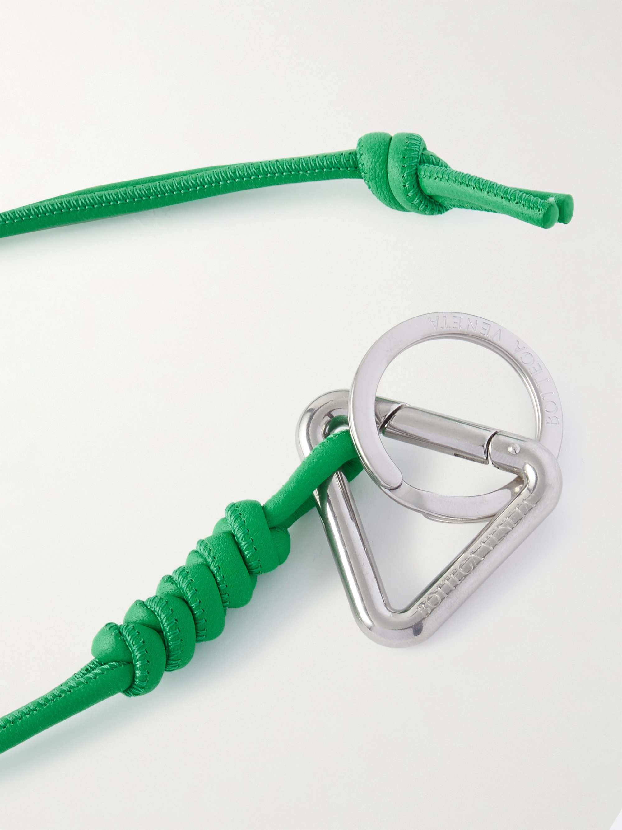 BOTTEGA VENETA Silver-Tone and Leather Key Fob