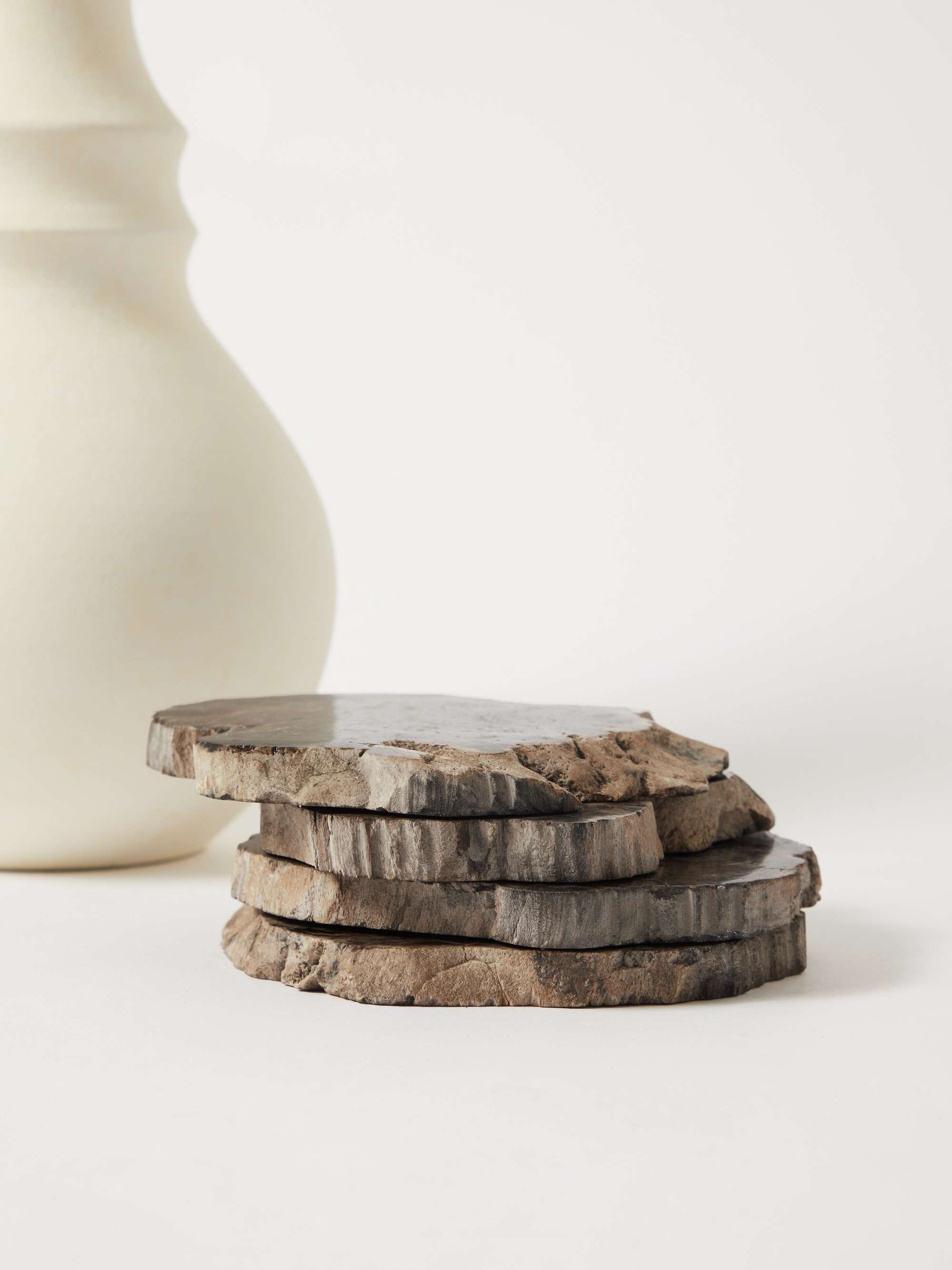 SOHO HOME Set of Four Petrified Wood Coasters