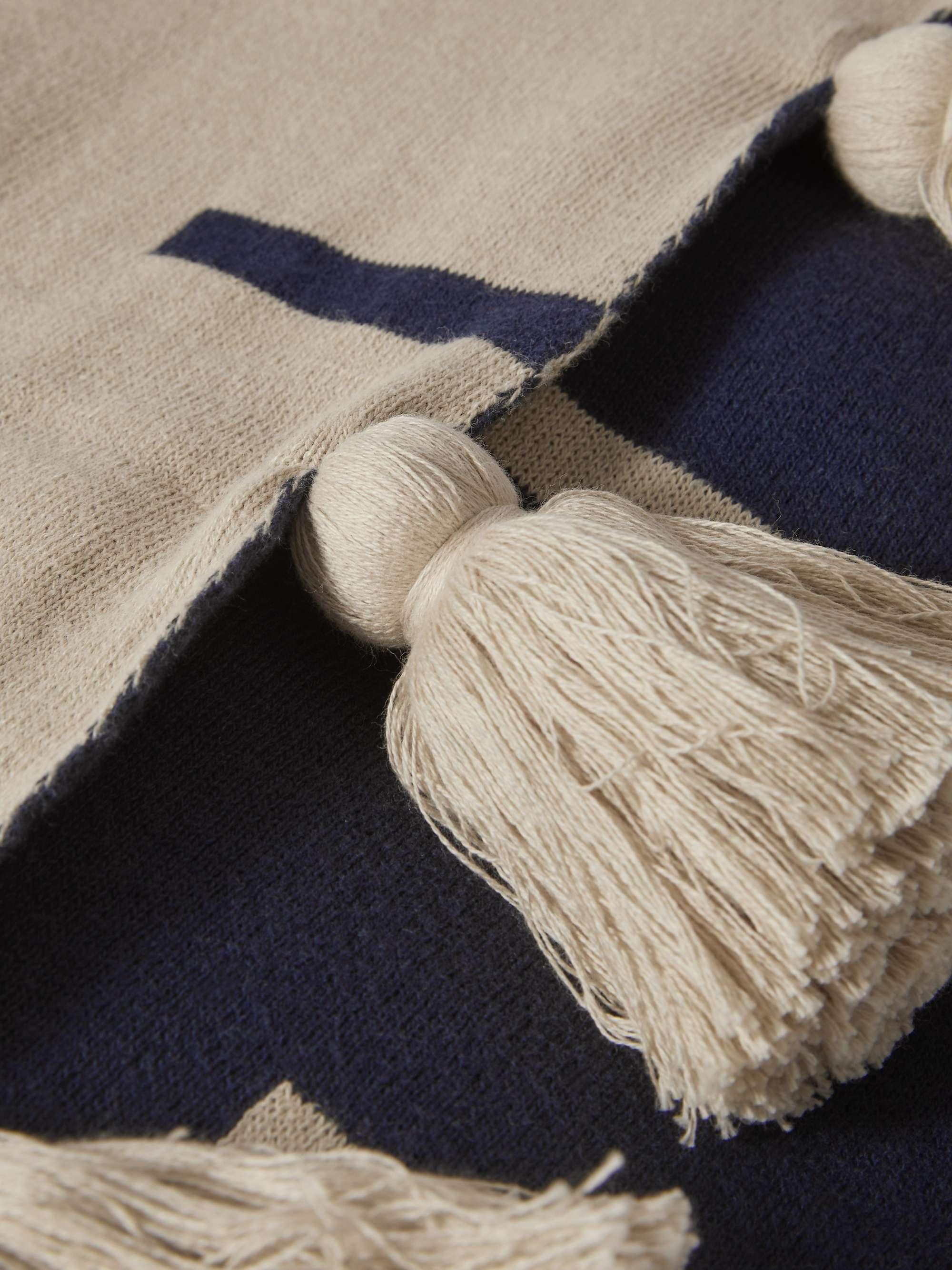 SOHO HOME Tasselled Intarsia Cotton Throw