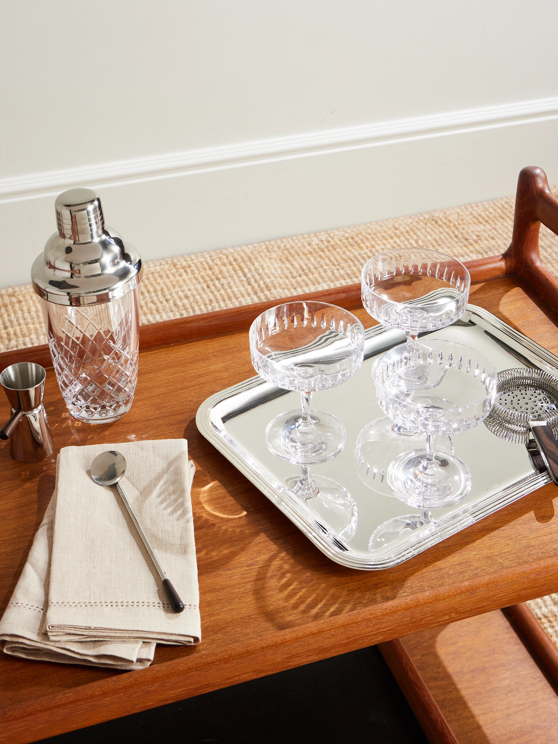 Roebling Set of Four Crystal Champagne Coupes — 2