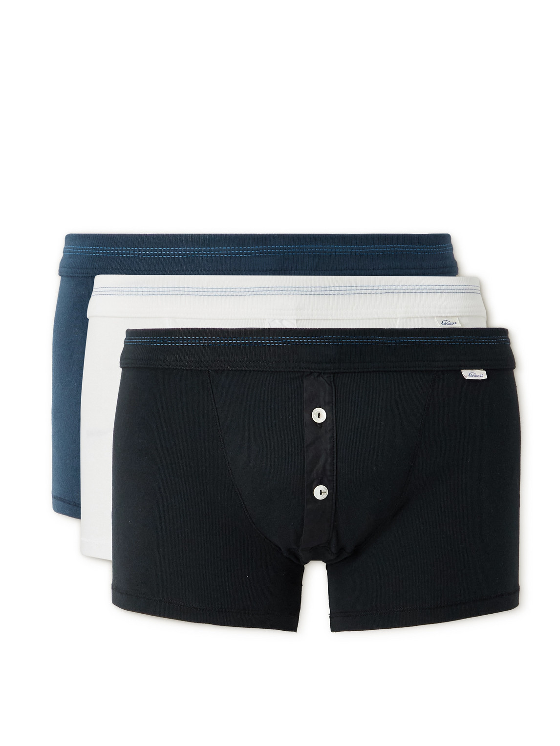 SCHIESSER – Karl Heinz Three-Pack Cotton-Jersey Boxer Briefs