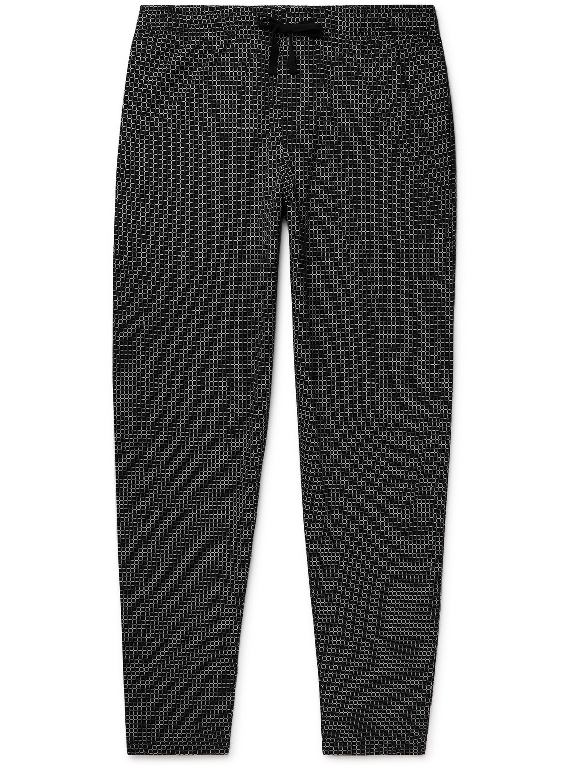 Schiesser Josef Checked Cotton-jersey Pyjama Trousers In Black