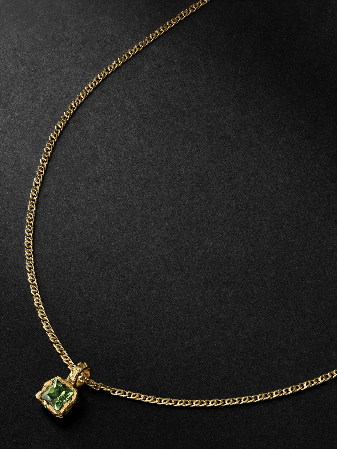 HEALERS FINE JEWELRY GOLD SPHENE PENDANT NECKLACE