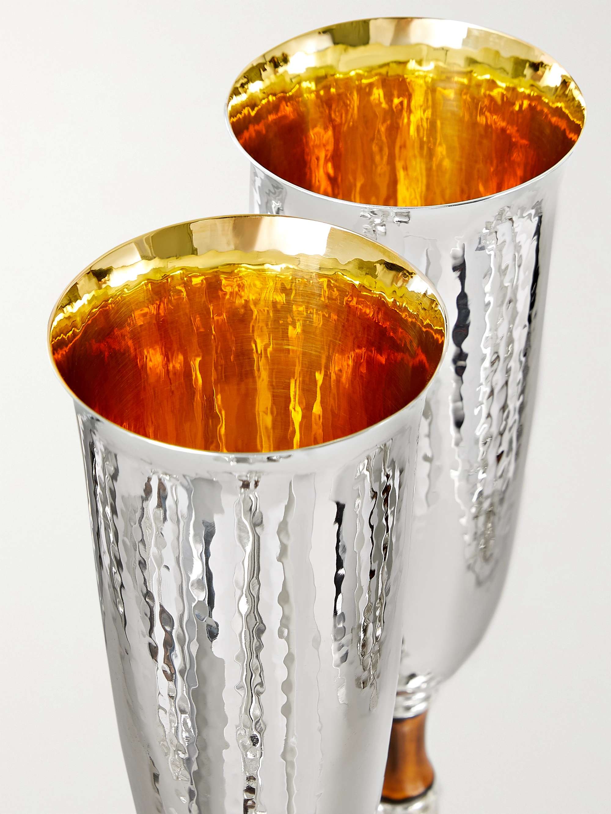 BUCCELLATI Tahiti Sterling Silver, Gold-Plated and Bamboo Flute Set