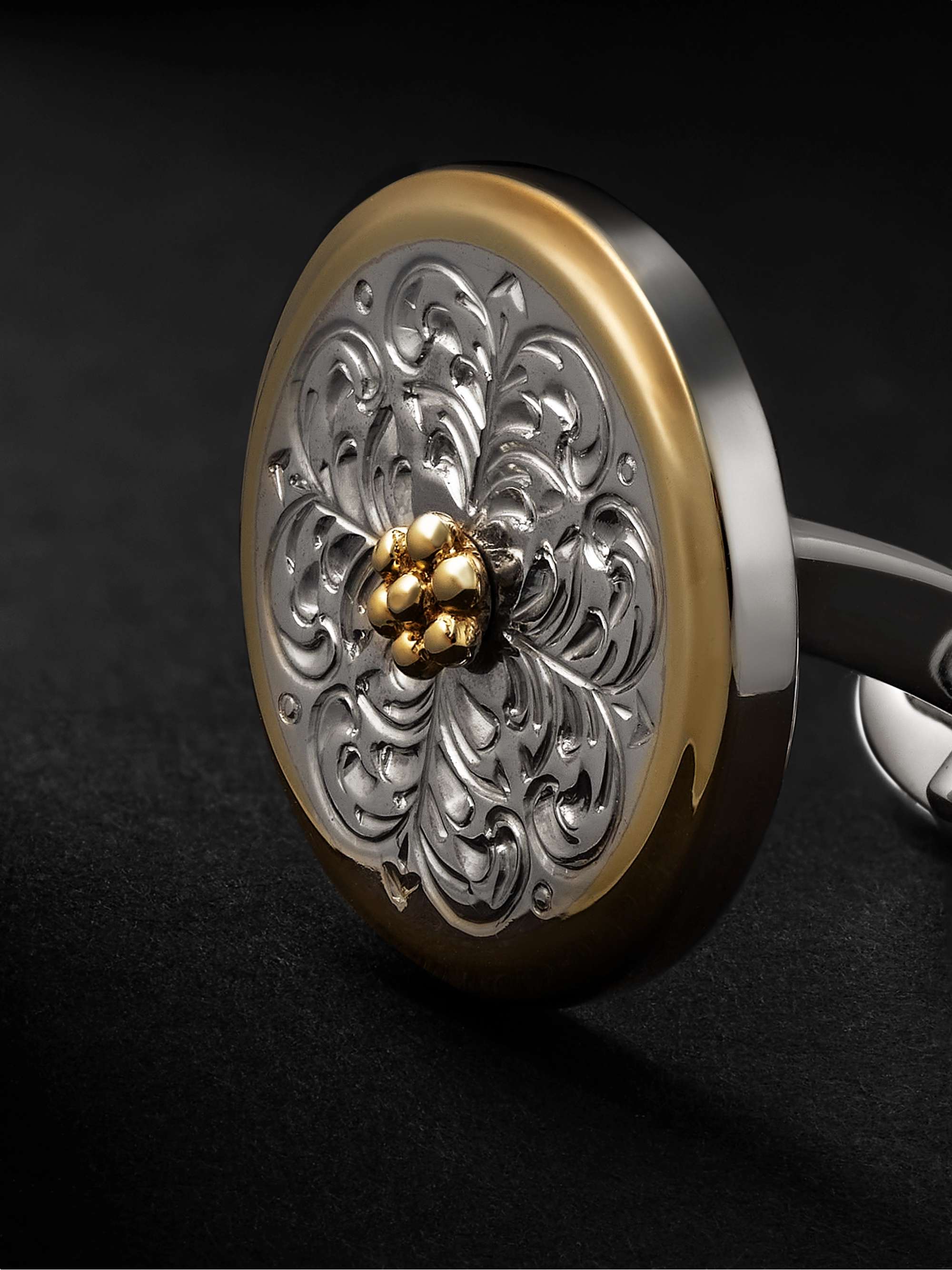 BUCCELLATI Ornatino Small Gold-Plated and Silver Cufflinks