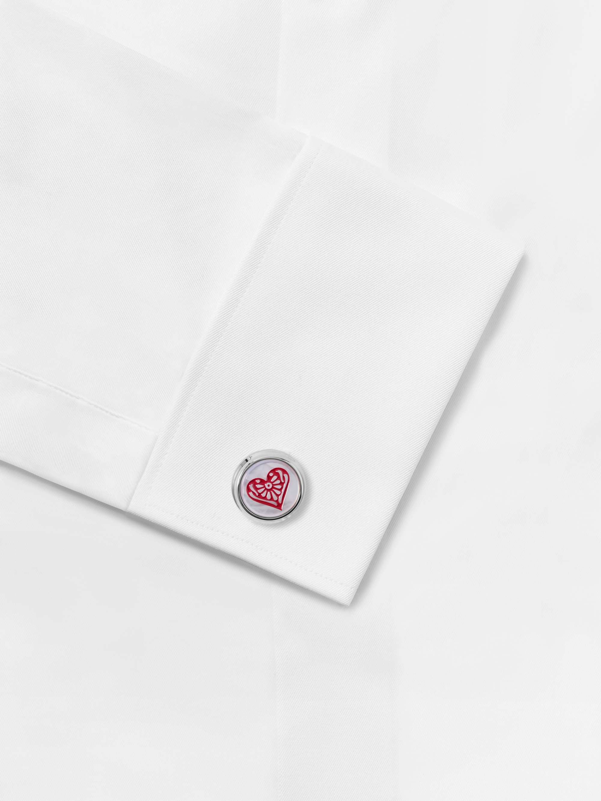 MONTBLANC Meisterstück Around the World in 80 Days Stainless Steel, Mother-of-Pearl and Enamel Cufflinks