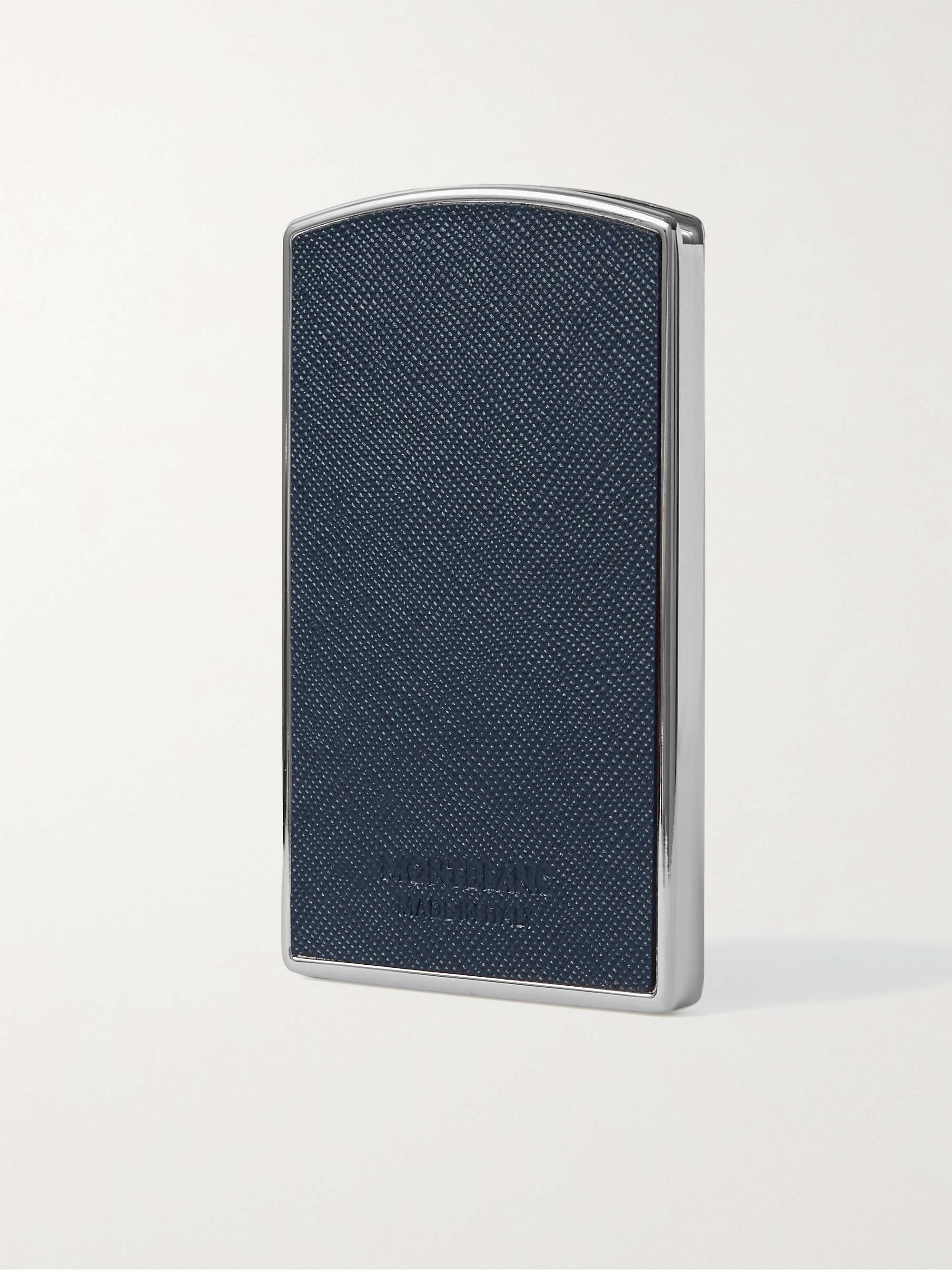 MONTBLANC Sartorial Cross-Grain Leather and Silver-Tone Card Case