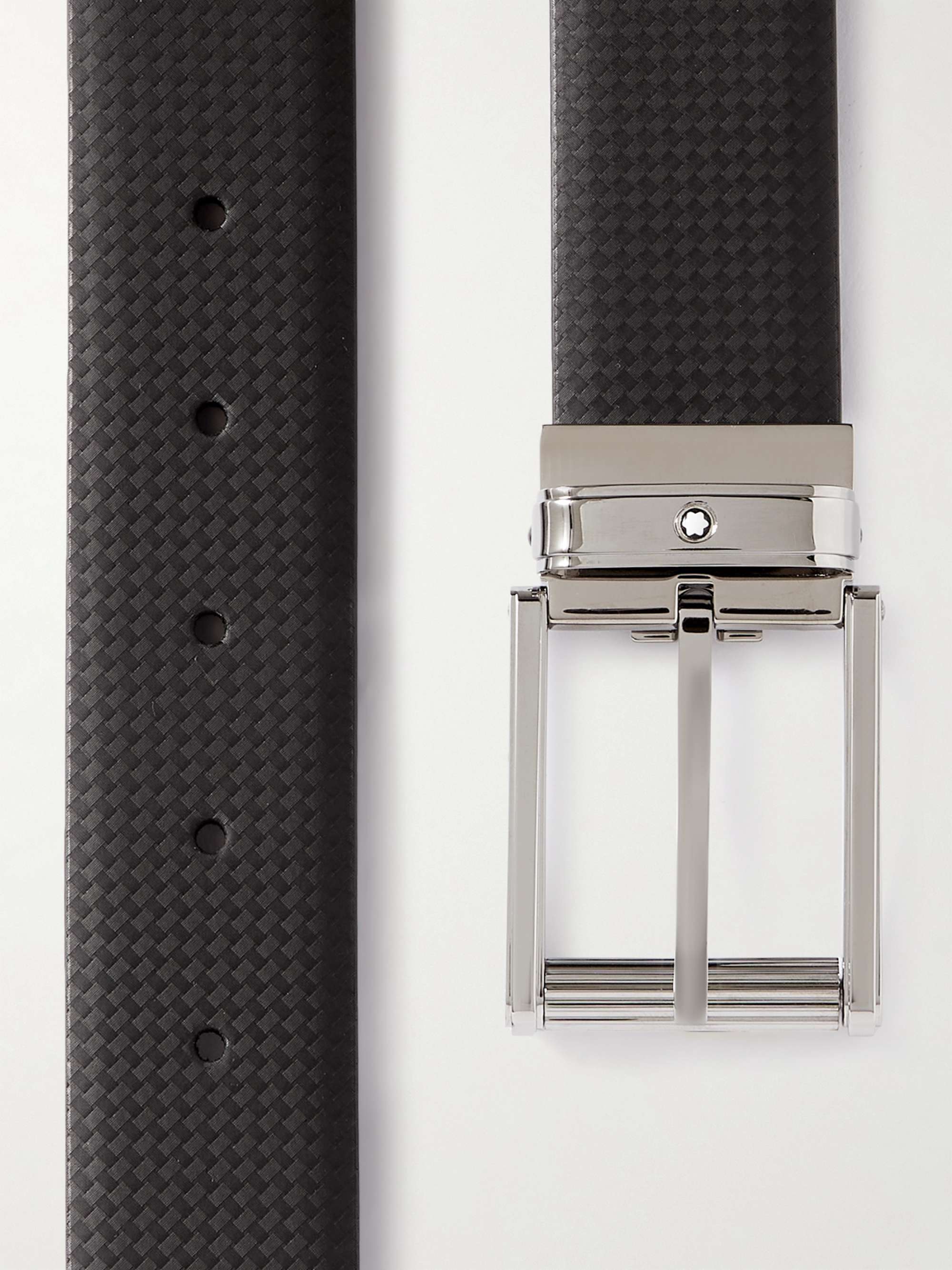 MONTBLANC 3cm Textured-Leather Belt