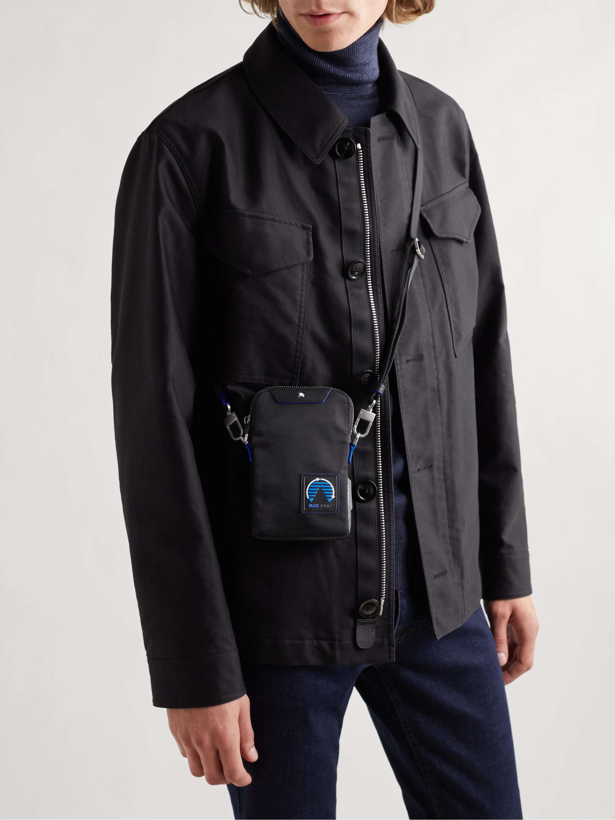 MONTBLANC Blue Spirit Leather-Trimmed ECONYL Messenger Bag