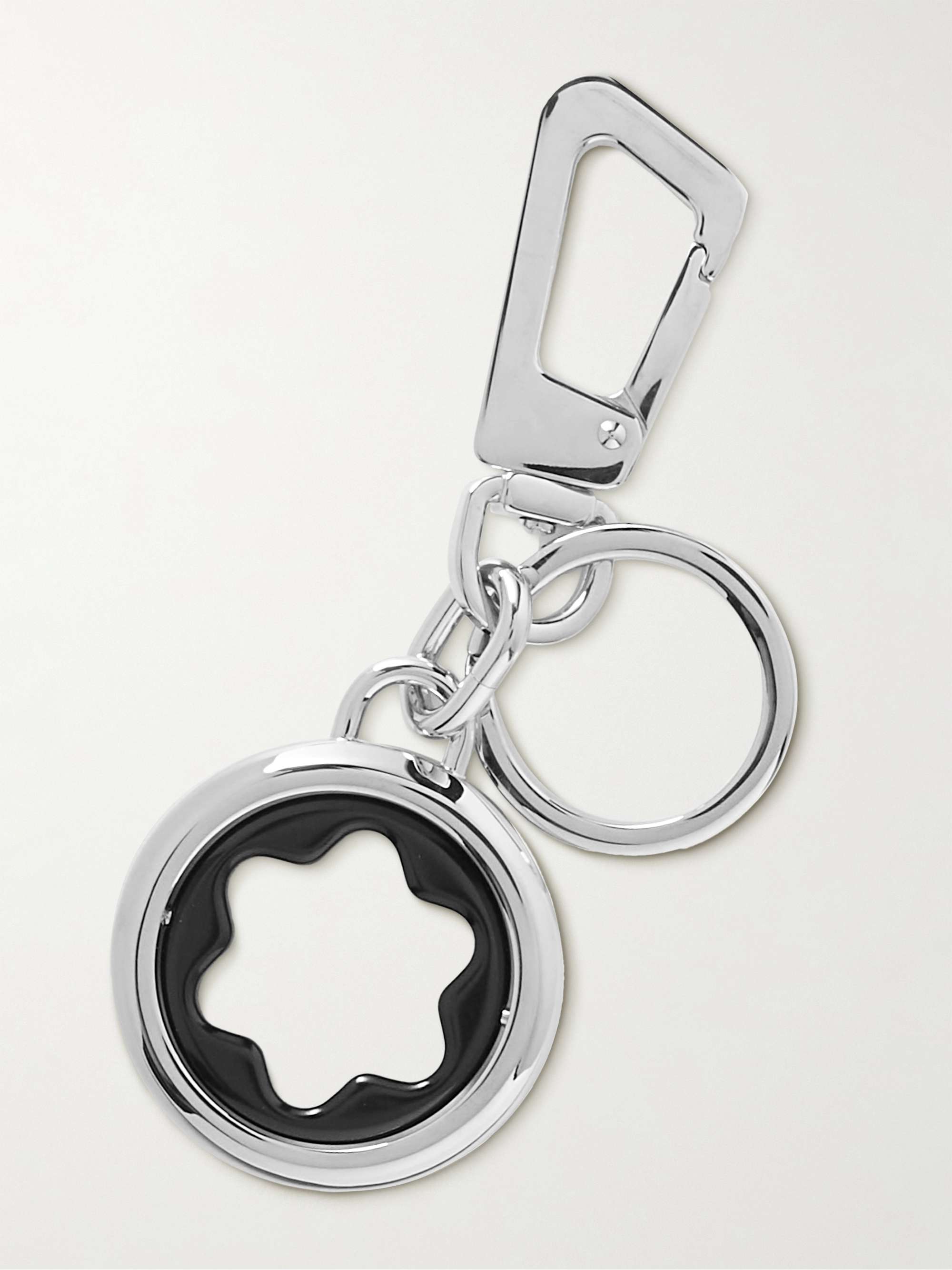MONTBLANC Meisterstück Silver-Tone Enamel Key Fob