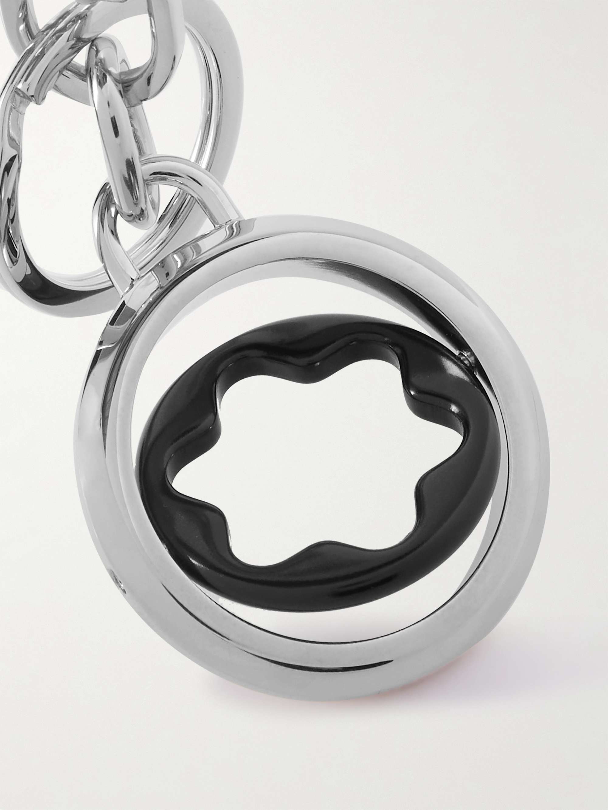 MONTBLANC Meisterstück Silver-Tone Enamel Key Fob