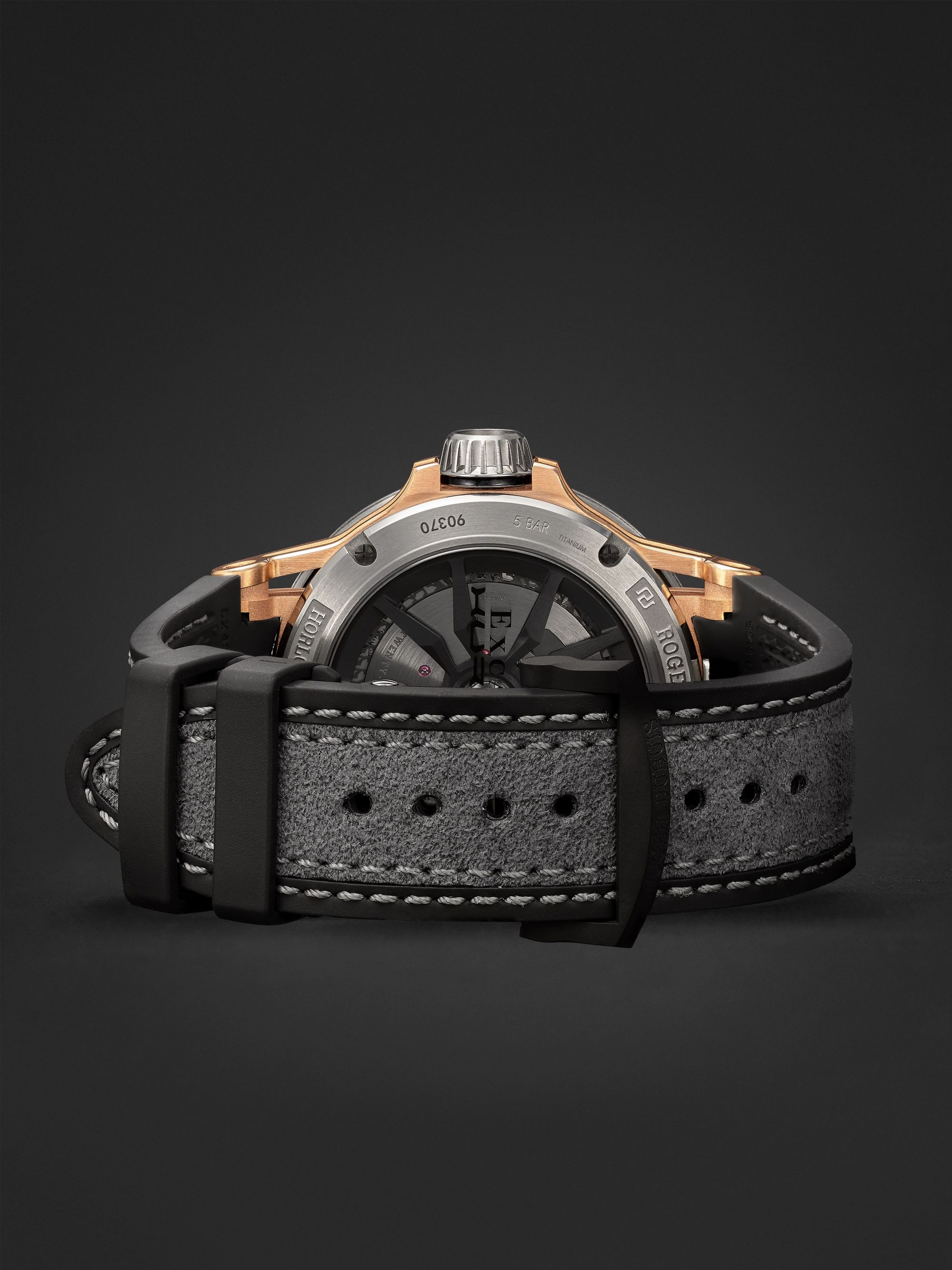 ROGER DUBUIS Excalibur Spider Huracán Automatic 45mm 18-Karat Pink Gold, Titanium and Rubber Watch, Ref. No. RDDBEX0750