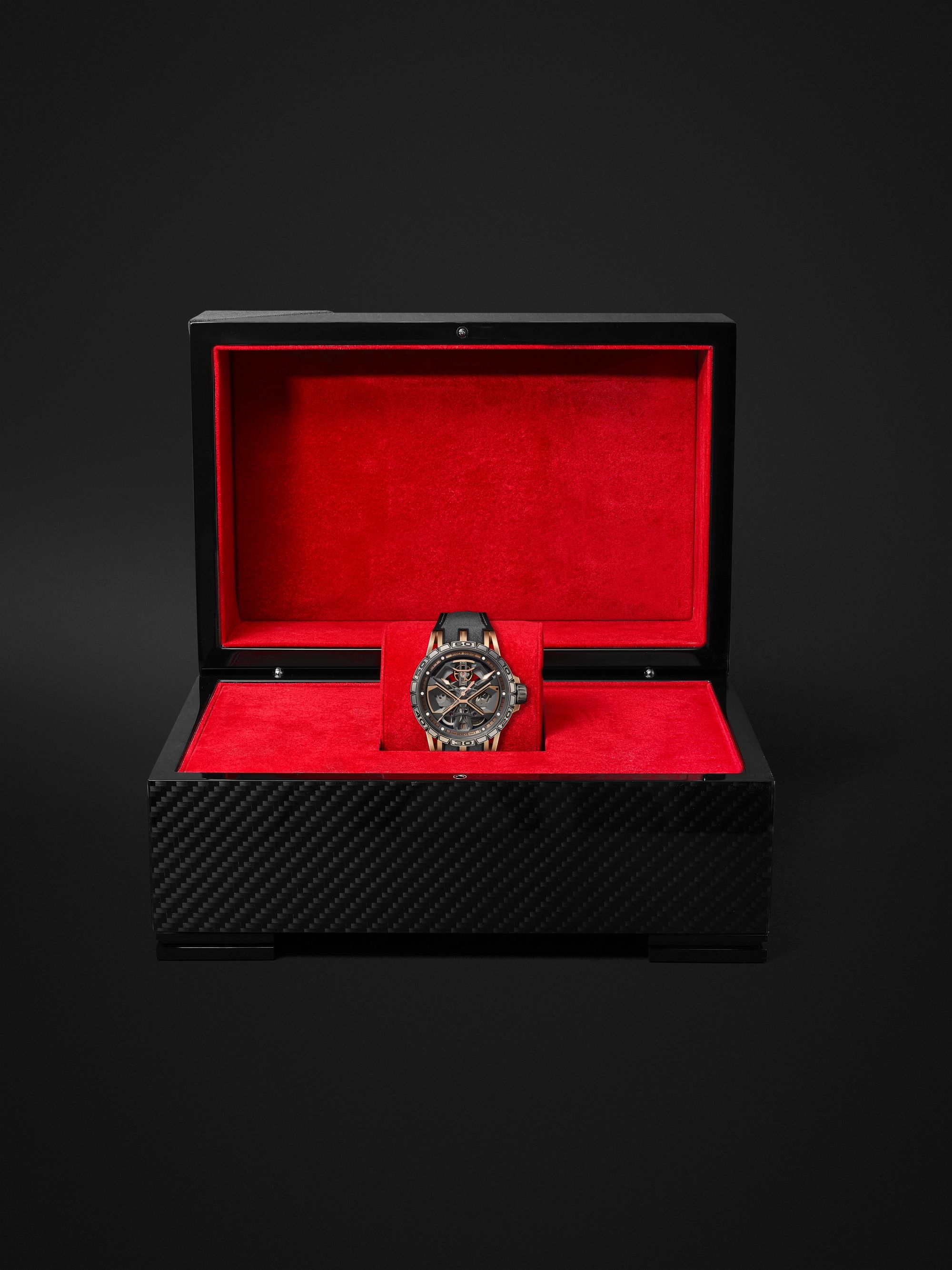 ROGER DUBUIS Excalibur Spider Huracán Automatic 45mm 18-Karat Pink Gold, Titanium and Rubber Watch, Ref. No. RDDBEX0750