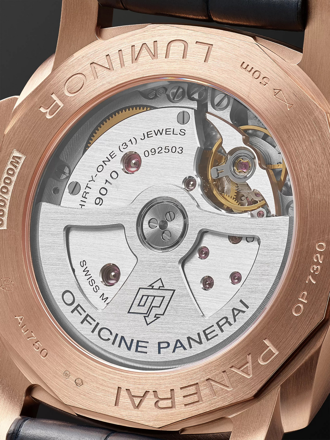  Panerai - Luminor Marina Sole Blu Automatic 44mm Goldtech And Alligator Watch, Ref. No. Pam01112 - Men - Blue 