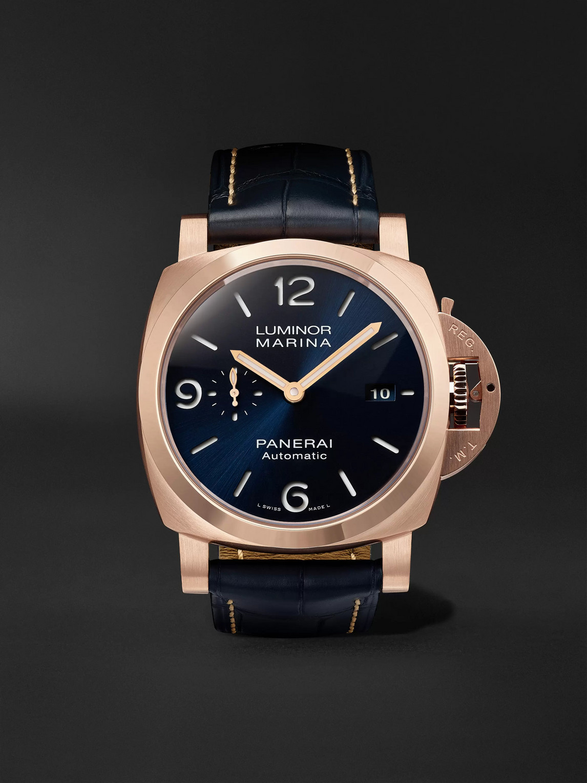 Panerai Panerai - Luminor Marina Sole Blu Automatic 44mm Goldtech and Alligator Watch, Ref. No. PAM01112 - Men - Blue aus 70% Alligator skin 30% Gold in Blue