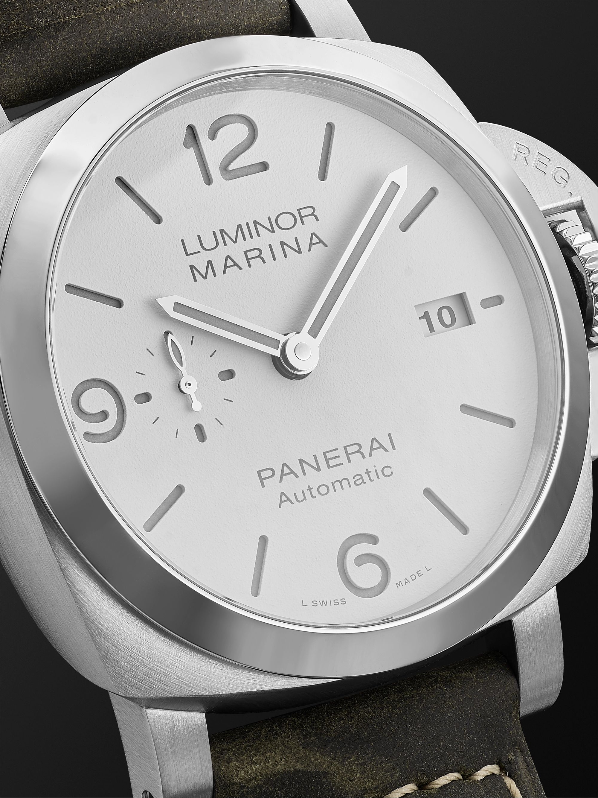 PANERAI Luminor Marina Automatic 44mm Stainless Steel and Leather Watch, Ref. No. PAM01314