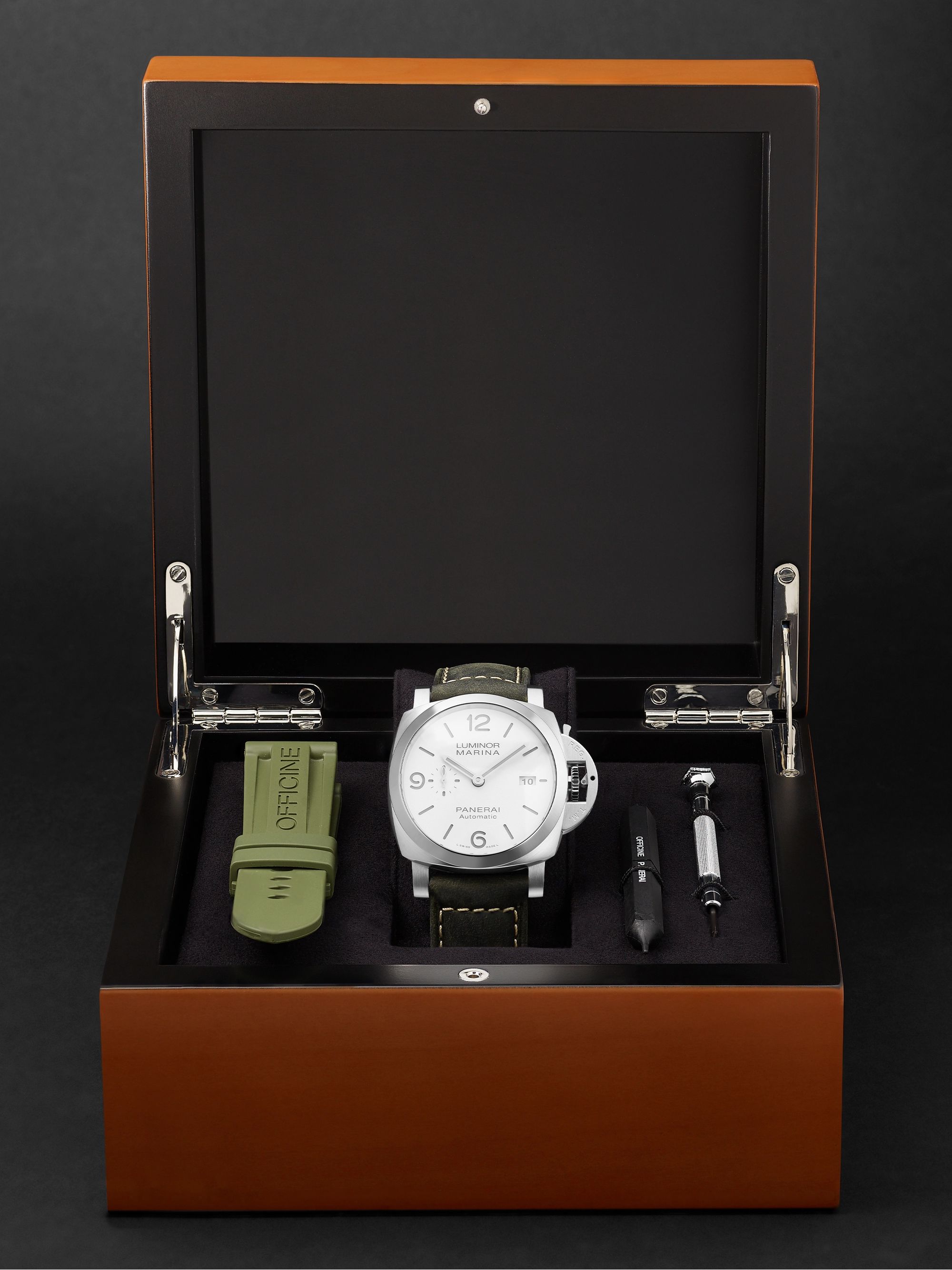 PANERAI Luminor Marina Automatic 44mm Stainless Steel and Leather Watch, Ref. No. PAM01314