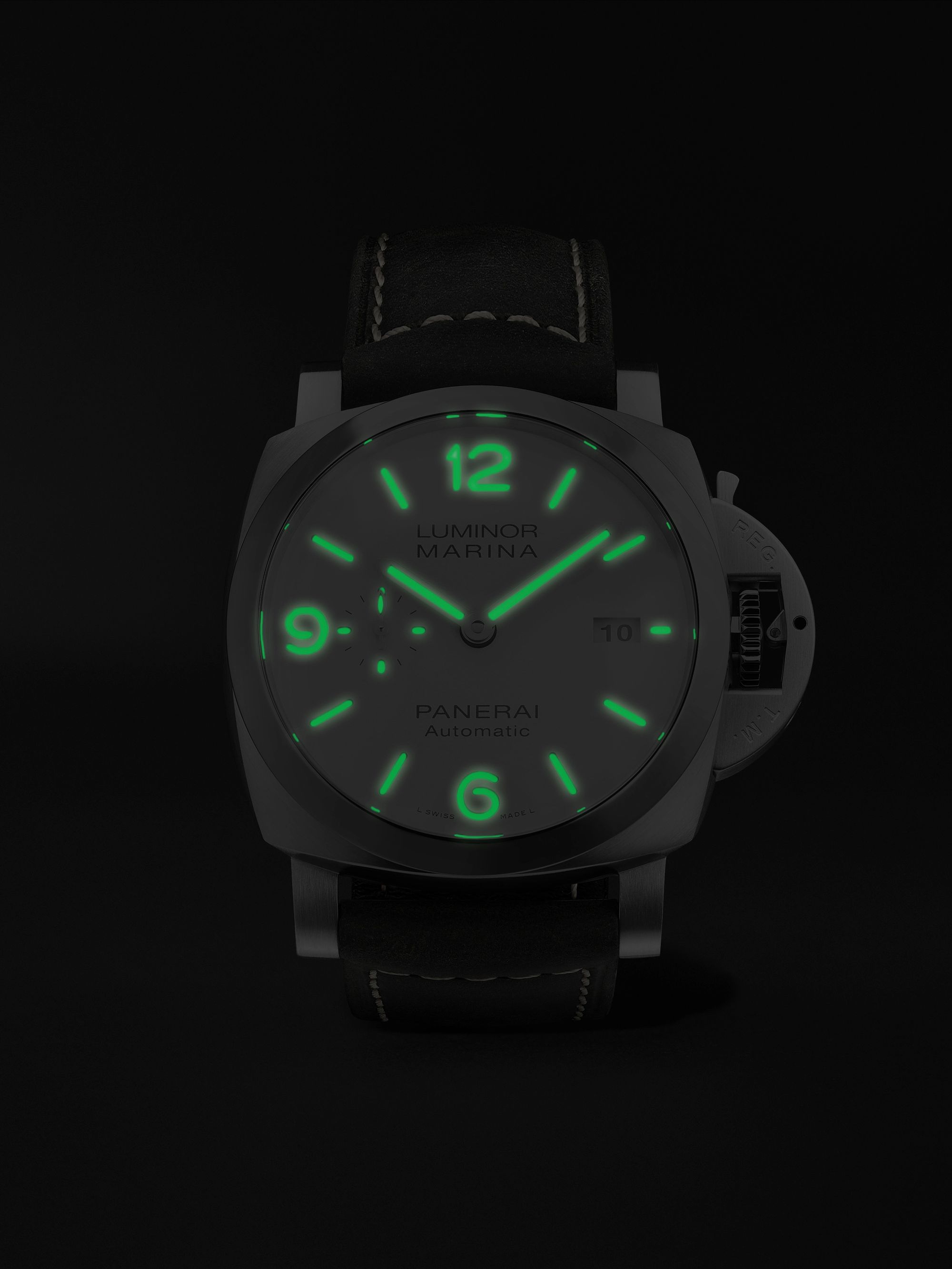 PANERAI Luminor Marina Automatic 44mm Stainless Steel and Leather Watch, Ref. No. PAM01314