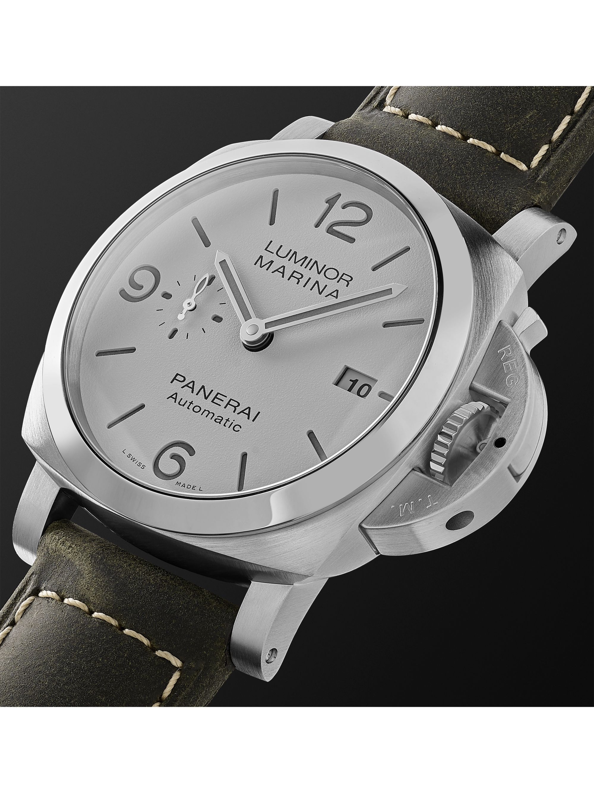 PANERAI Luminor Marina Automatic 44mm Stainless Steel and Leather Watch, Ref. No. PAM01314