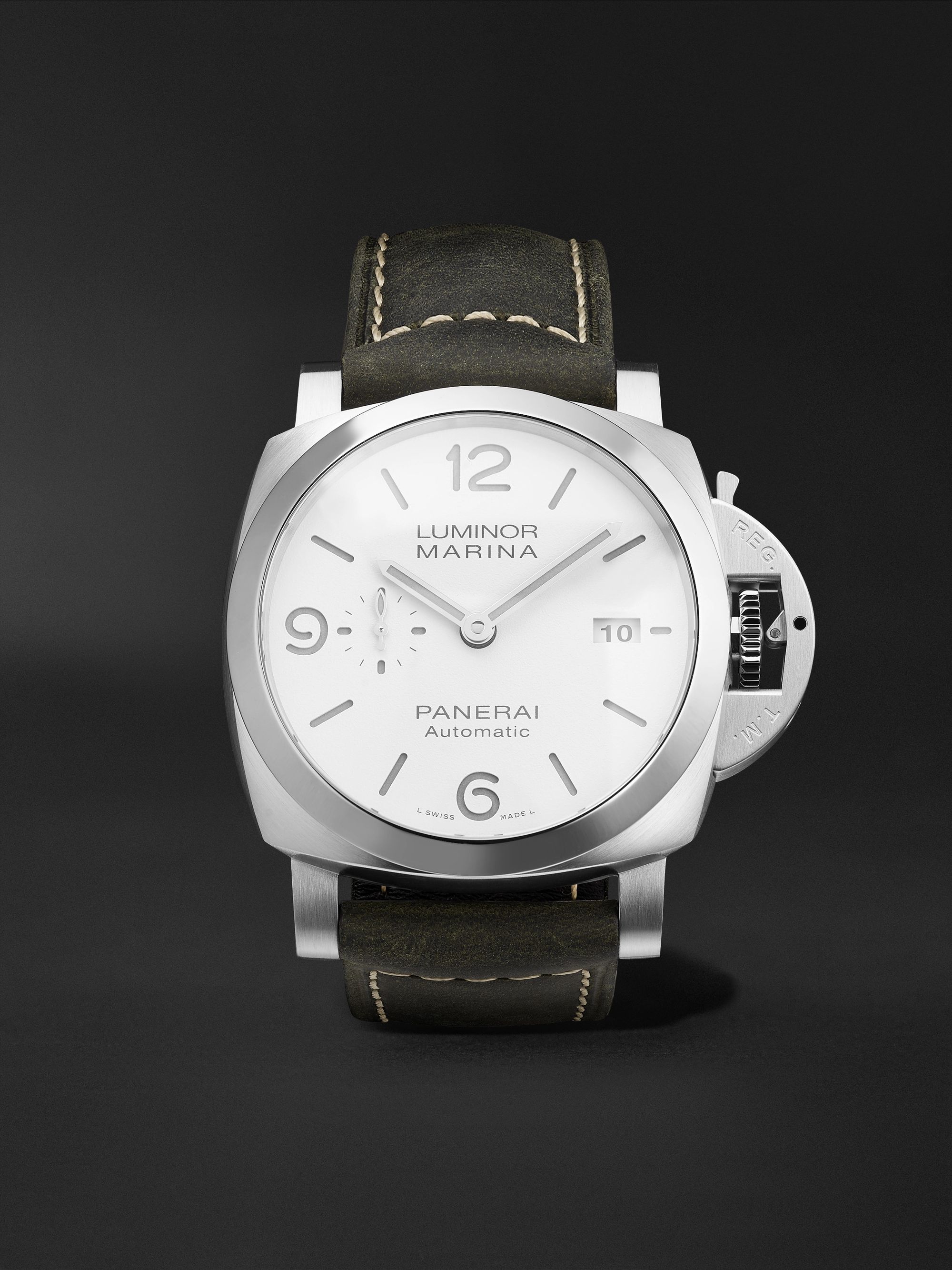 PANERAI Luminor Marina Automatic 44mm Stainless Steel and Leather Watch, Ref. No. PAM01314