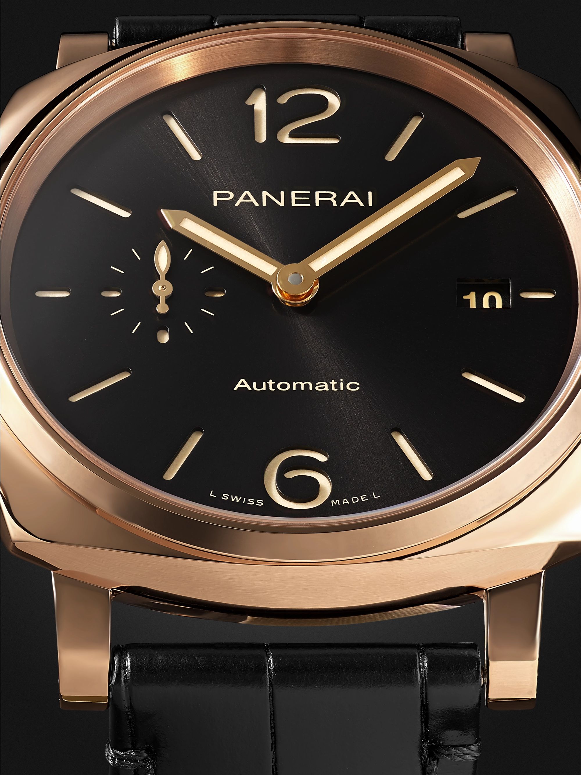 PANERAI Luminor Due Automatic 42mm Goldtech and Alligator Watch, Ref. No. PAM01041