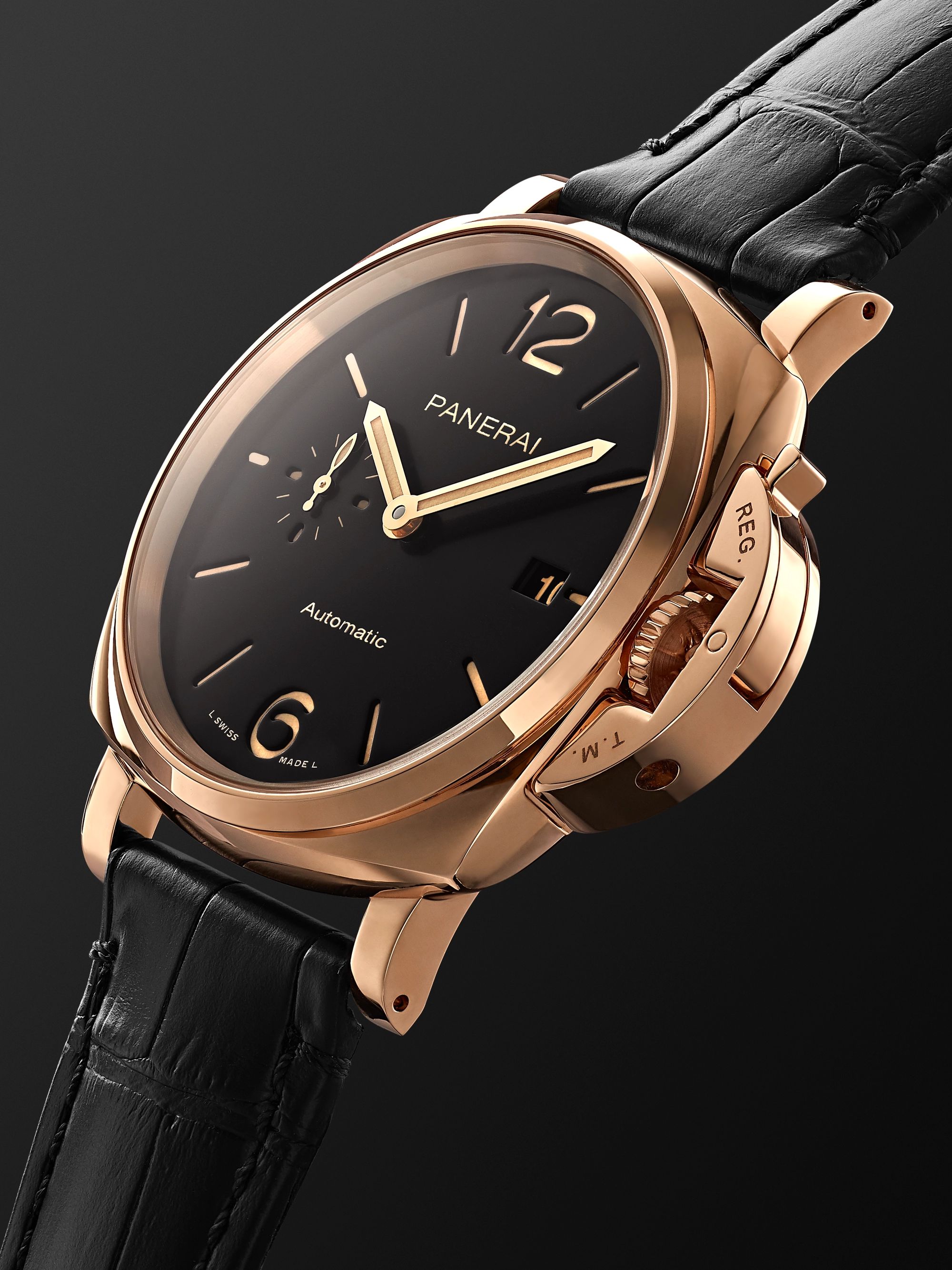PANERAI Luminor Due Automatic 42mm Goldtech and Alligator Watch, Ref. No. PAM01041