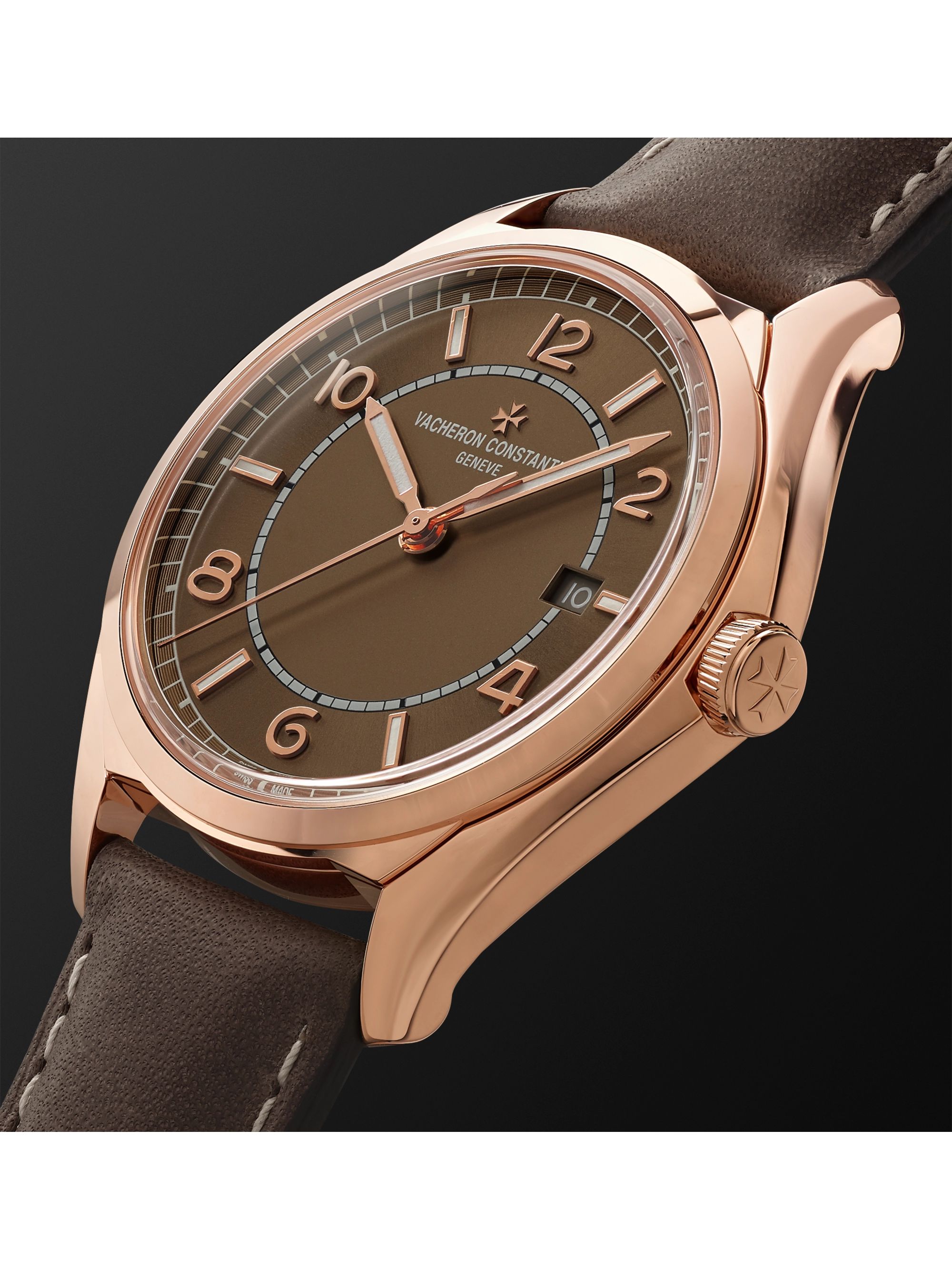 VACHERON CONSTANTIN Fiftysix Automatic 40mm 18-Karat Pink Gold and Leather Watch, Ref. No. 4600E/000R-B576